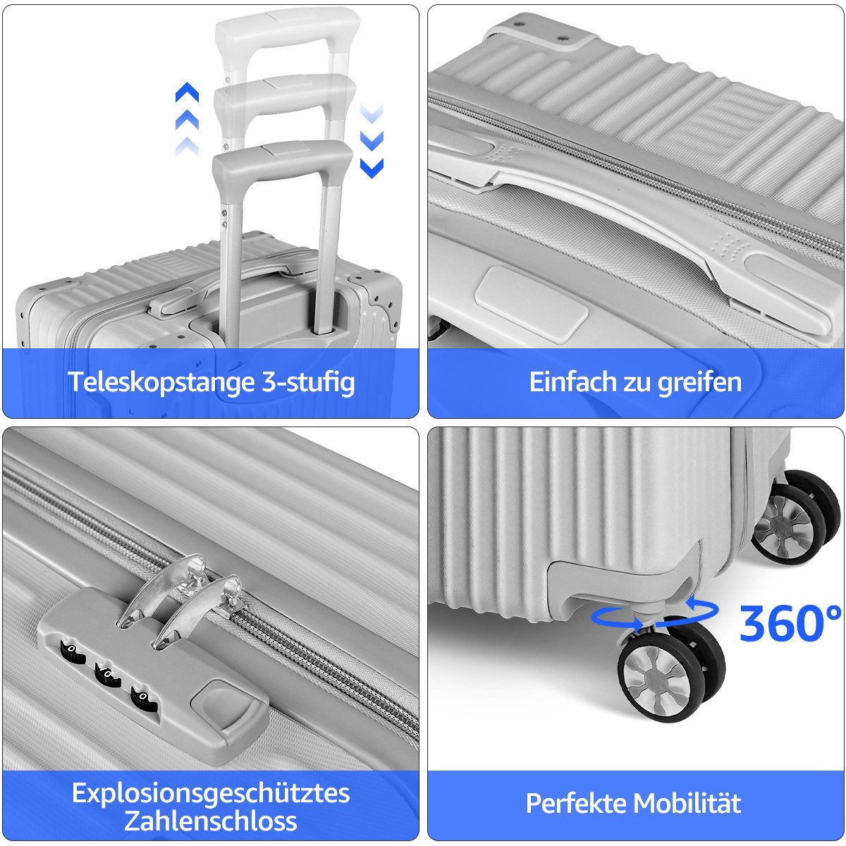 NULSTA Hartschalen-Trolley 3tlg. Hartschalenkofferset, Reisekofferset, Koff günstig online kaufen