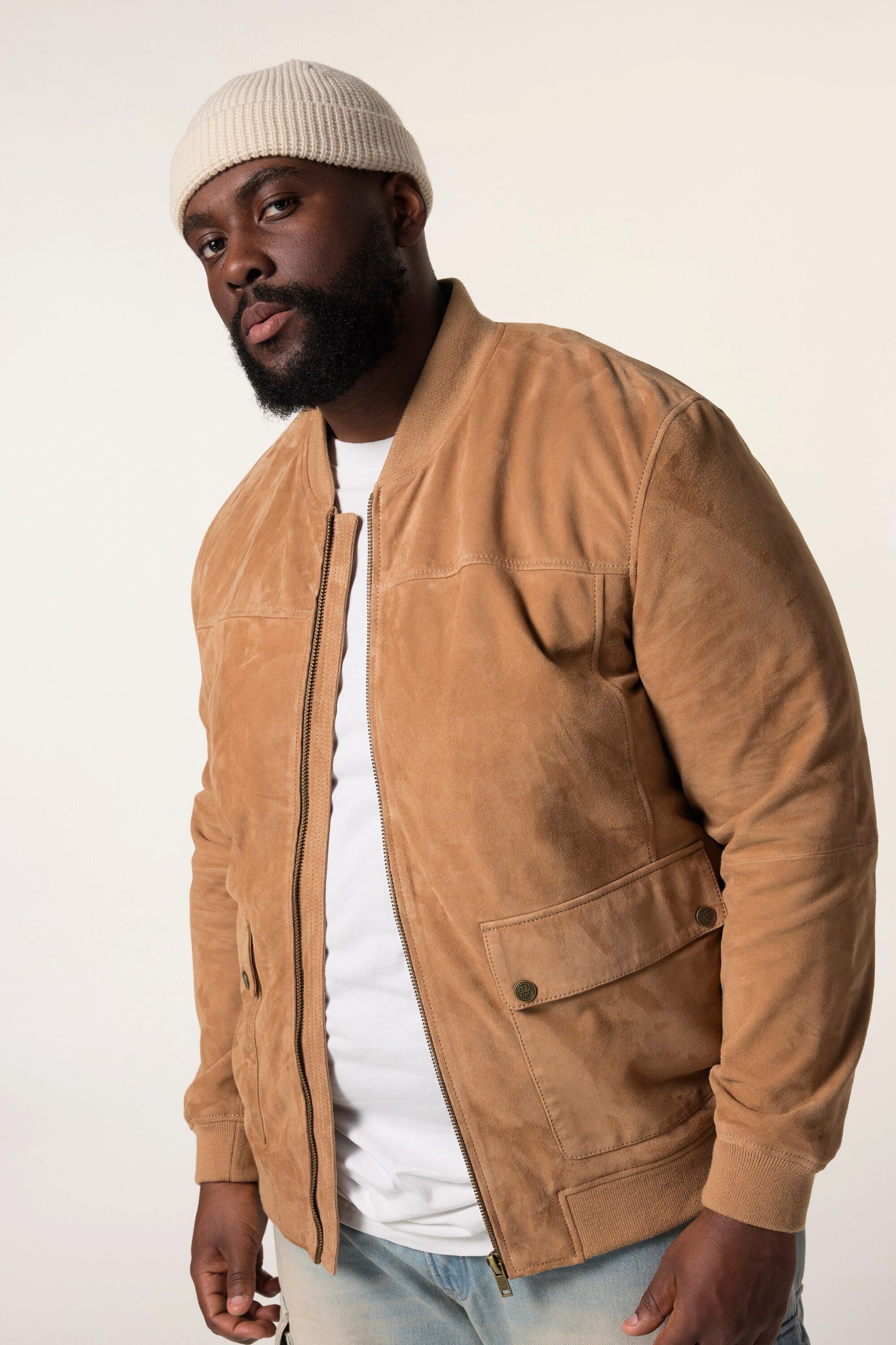 STHUGE Lederjacke STHUGE Lederblouson Ziegenveloursleder bis günstig online kaufen