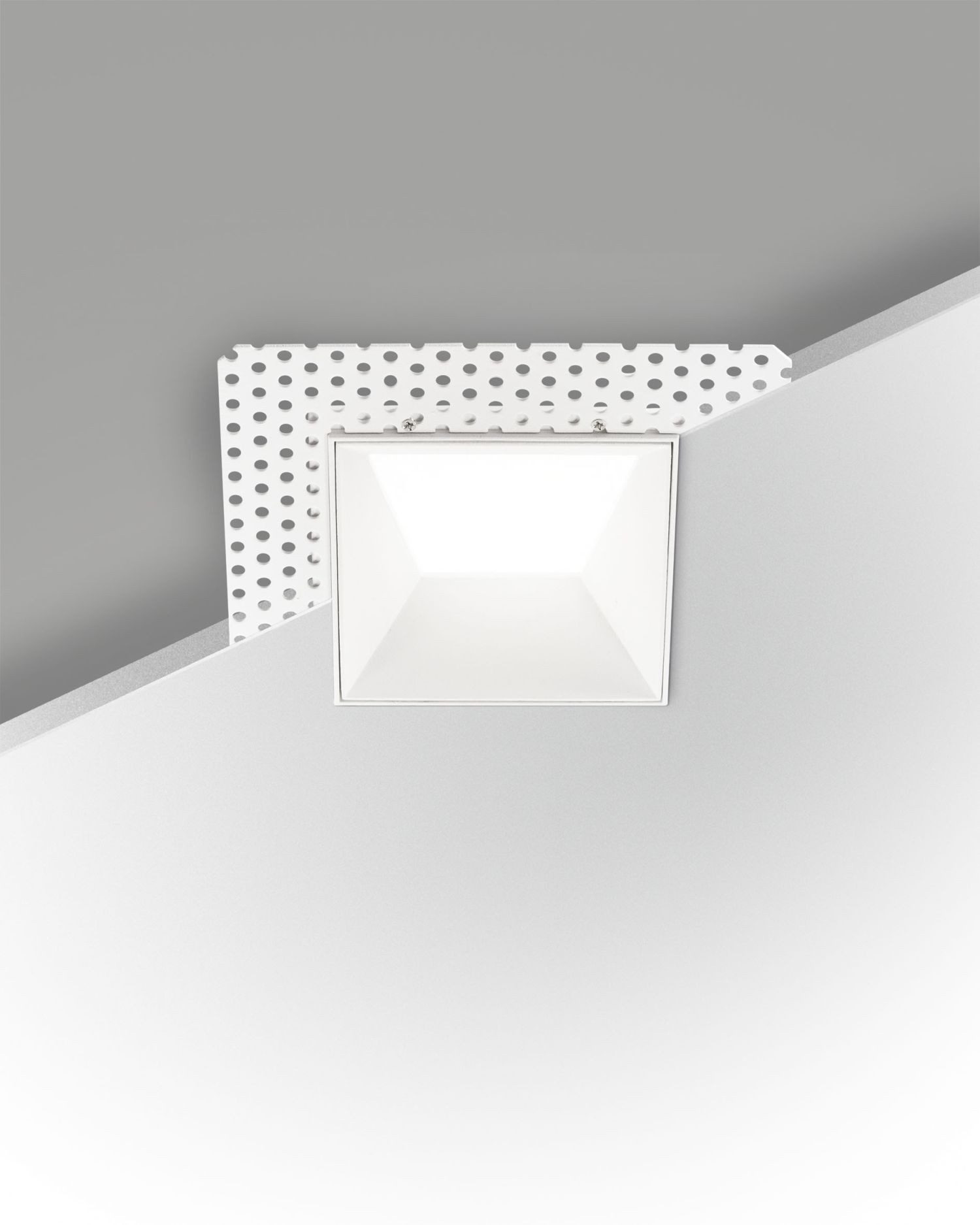 Licht-Erlebnisse Einbauleuchte NONIN, LED fest integriert, Warmweiß, LED Aluminium mit Dimmer IP40 Weiß quadratisch 3000 K 930 lm