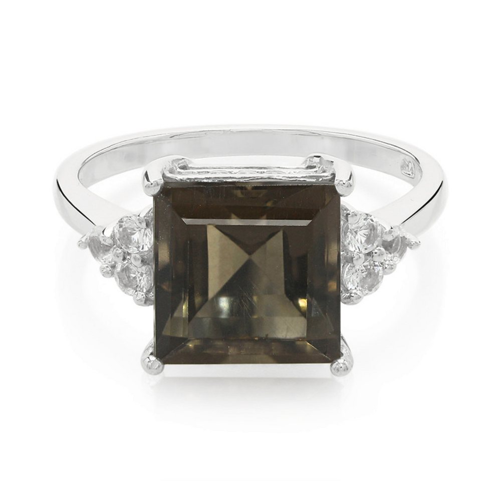 Cavill Silberring Cavill Ring 2,92 ct Rauchquarz & weiße Topase, 925er Silber (1-tlg)