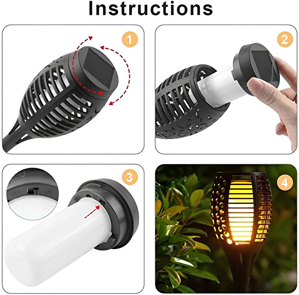 Athlix LED Solarleuchte Gartenfackel LED Solar günstig online kaufen