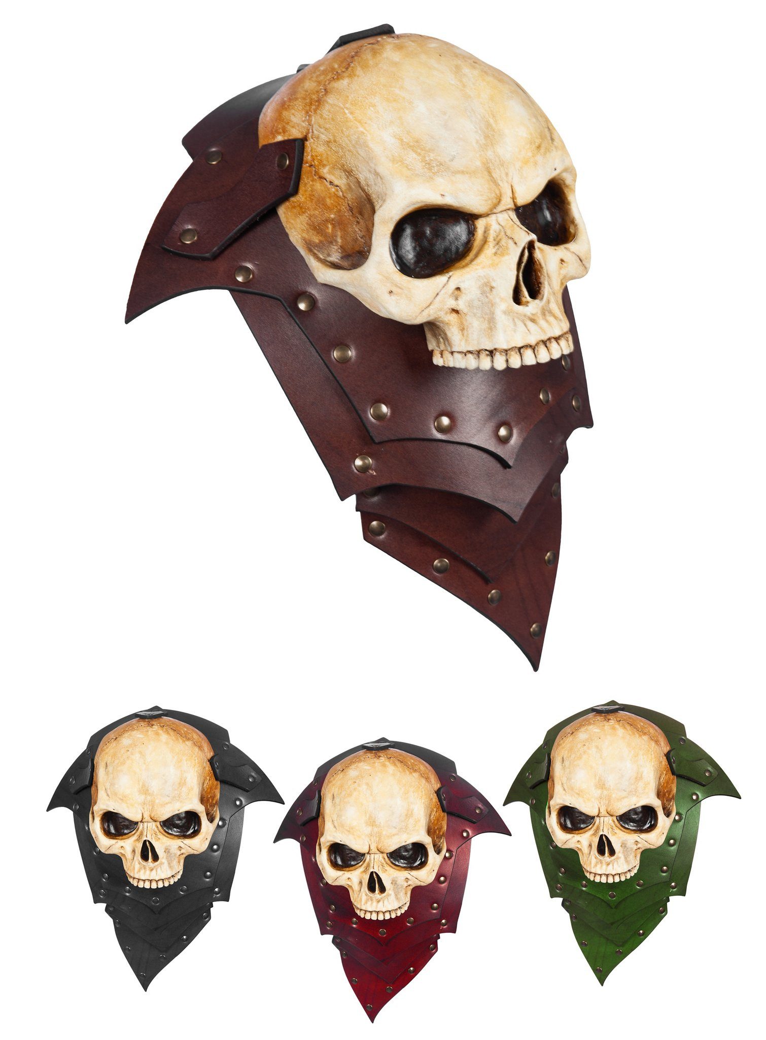 Andracor Kostüm Lederschulter - Knochenfürst (Einzeln), Martialischer Schulterpanzer für Orks und andere Bösewichte von Andr