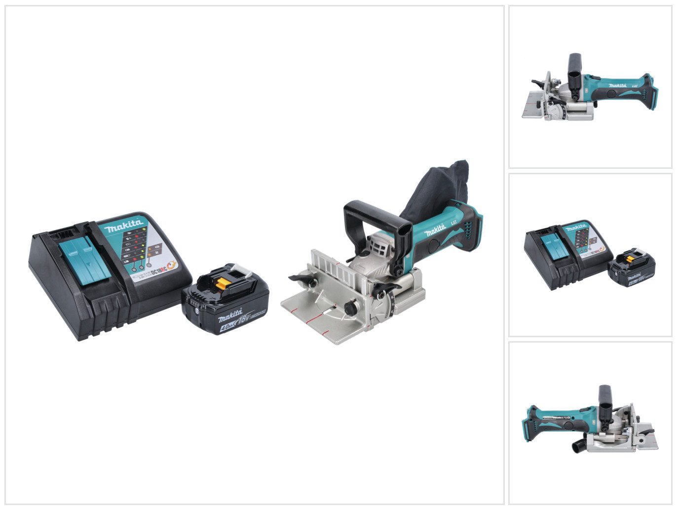Makita Nutfräse DPJ 180 RM1 Akku Nutfräse 18 V 100 mm + 1x Akku 4,0 Ah + Ladegerät
