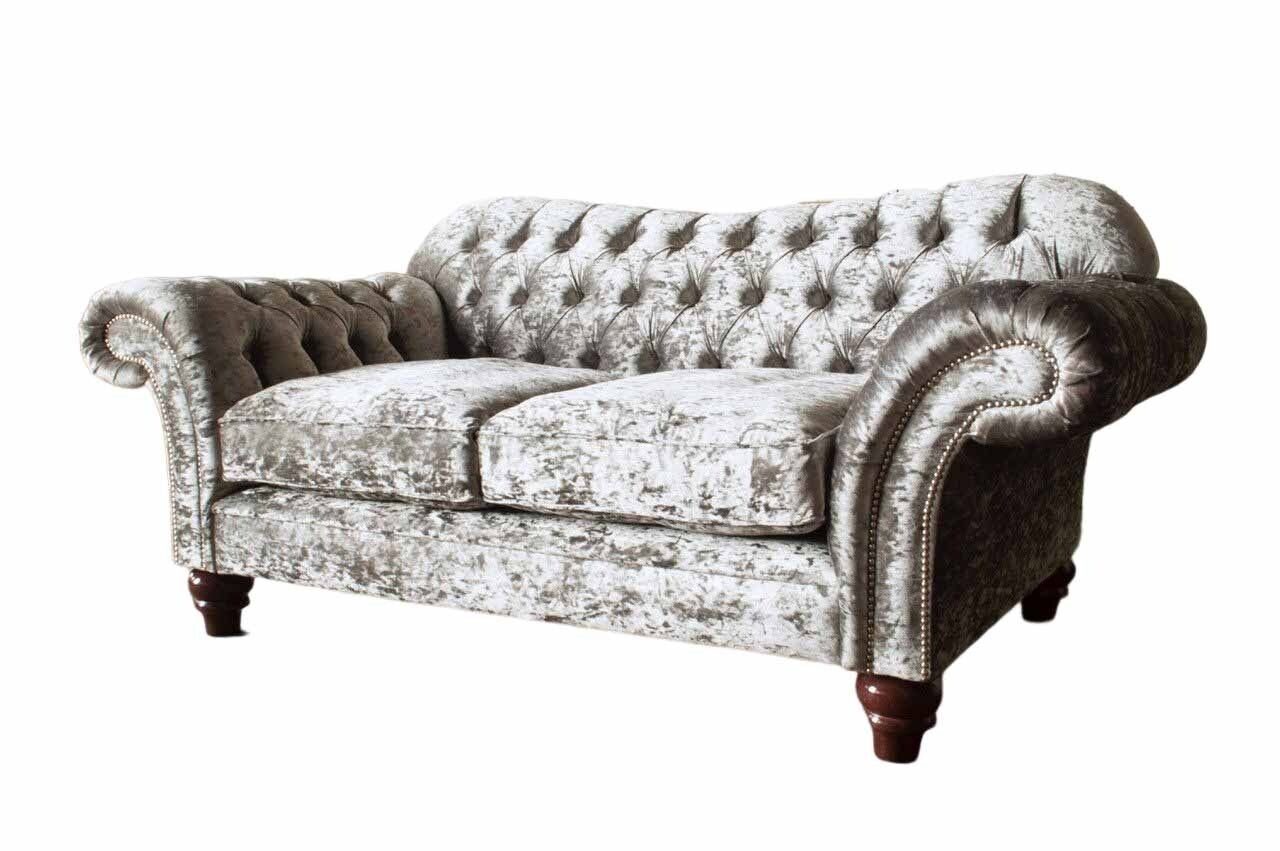 JVmoebel Sofa Chesterfield Polster Textil Sofa 2 Sitzer Sofa Design Luxus Stoffsofas, Made In Europe