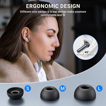 Aoslen Kabellos Bluetooth 5.3 Sport LED Anzeige 42 std Spielzeit In-Ear-Kopfhörer (Schnurlose Kopfhörer mit Bluetooth-Technologie für grenzenlose Freiheit beim Musikhören, mit 4 Mikrofon ENC Anruf NoiseCancelling HI-FI Stereo IPX7 Wasserdicht)