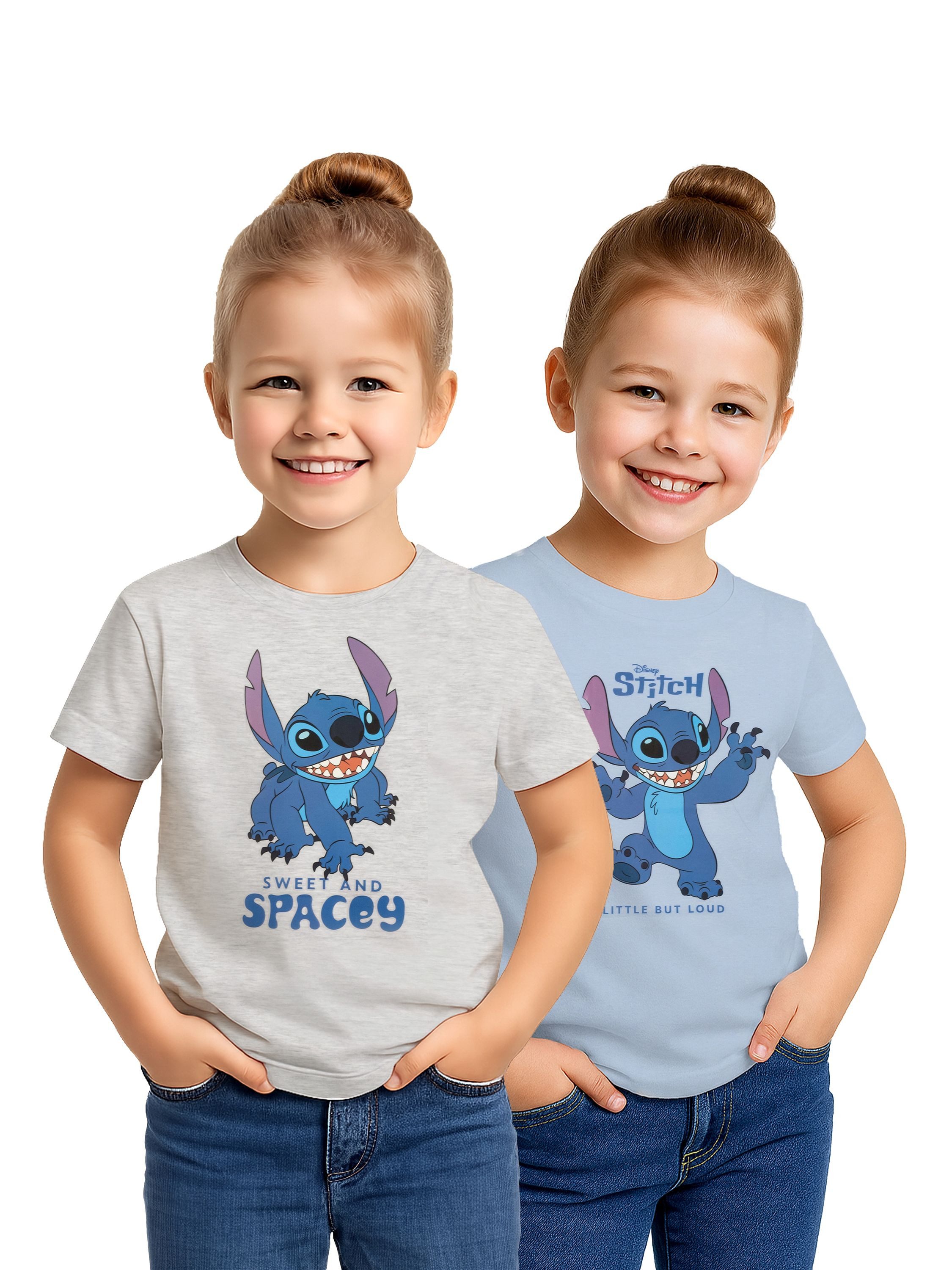 United Labels® T-Shirt Disney Lilo & Stitch T-Shirt Oberteil Shirt kurzärmlig (2er Pack)