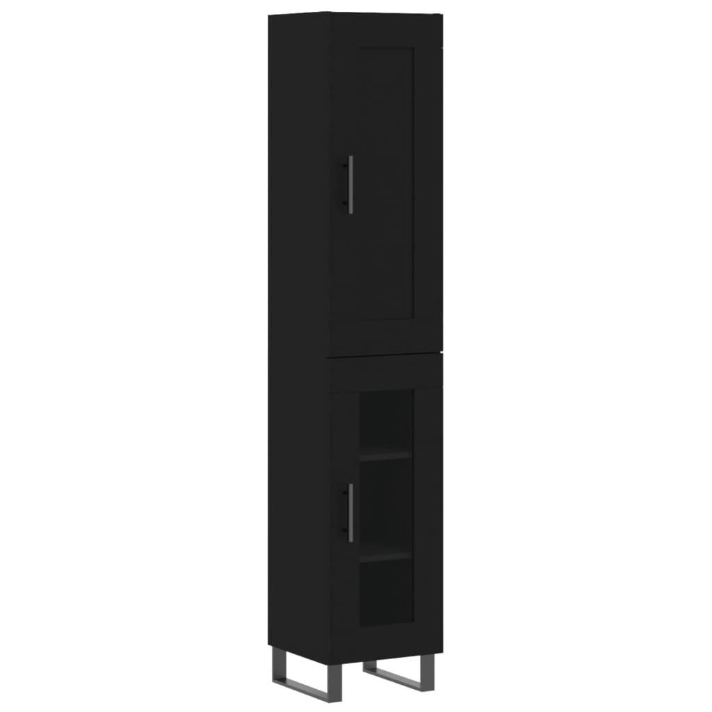 Hochschrank 34,5x34x180 Highboard Wohnzimmerschrank cm Vitrine vidaXL Kleiderschrank Schwarz