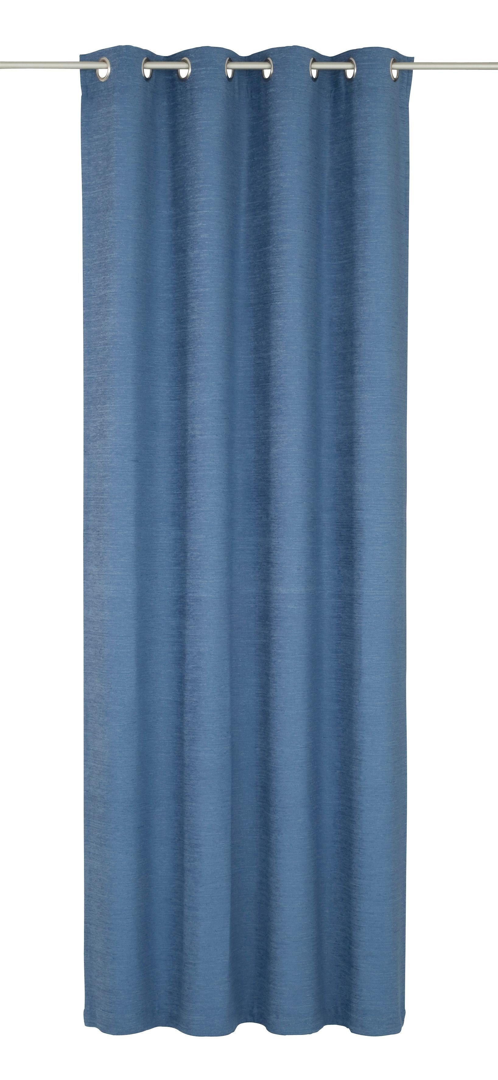 Vorhang Toco-Uni, Wirth, Ösen St), (1 blau blickdicht, Chenille