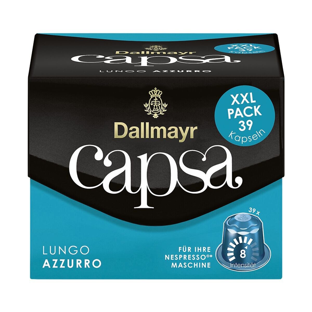 DALLMAYR Kaffee capsa Lungo Azzurro XXL, 39 Kapseln