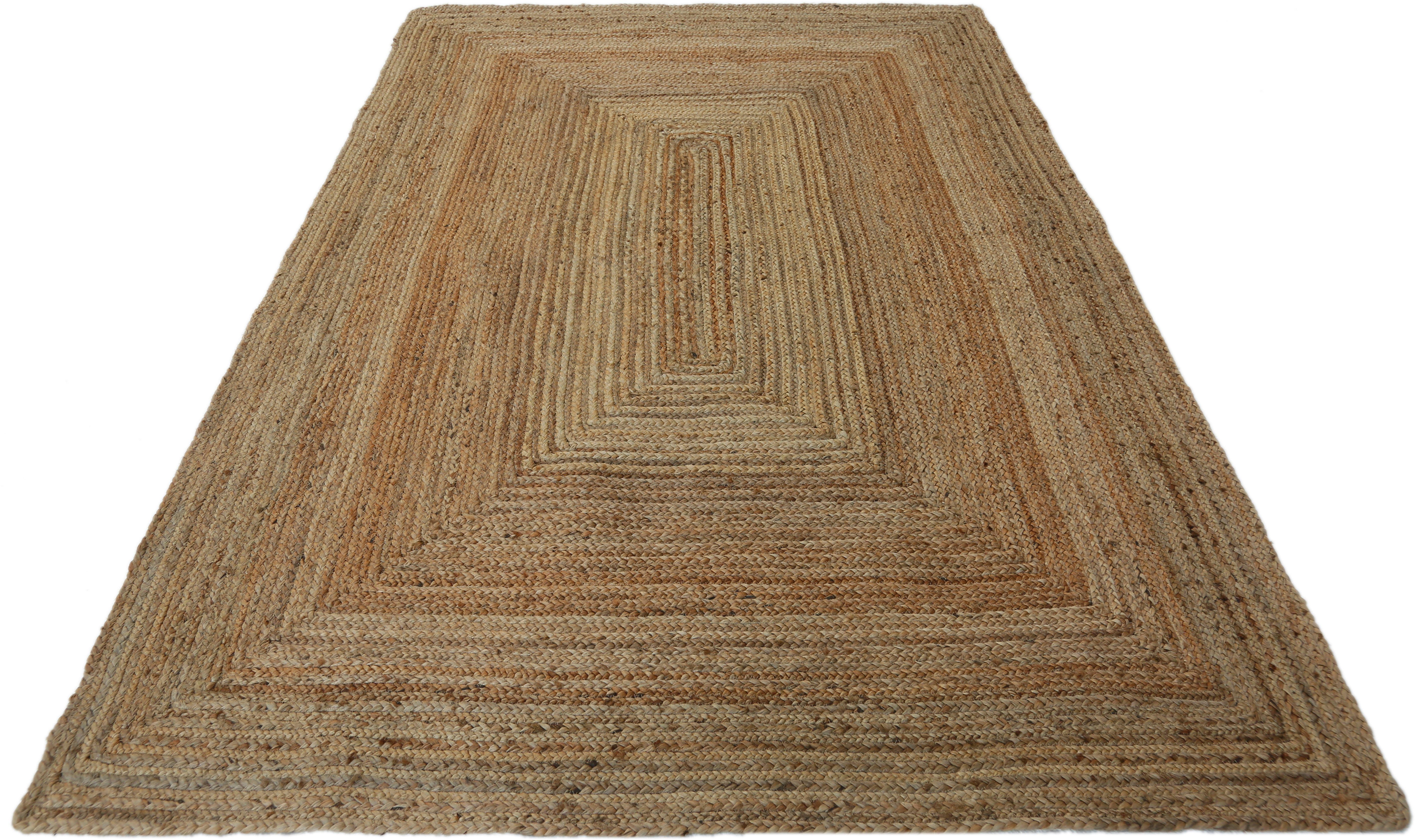 Teppich Himal, Home affaire, rechteckig, Höhe: 7 mm, Geflochtener Teppich,  Naturprodukt aus 100% Jute, Karo-Muster