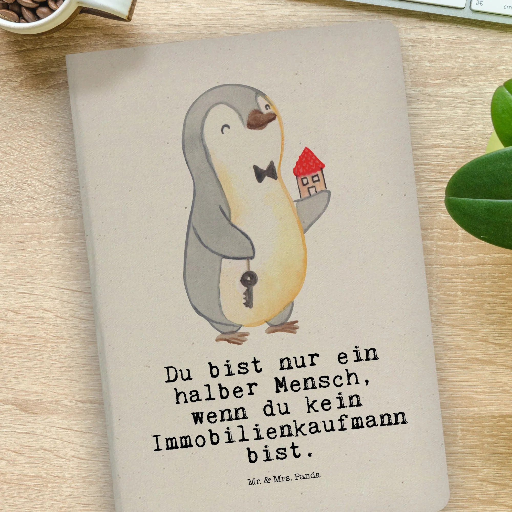 Thumbnail - Mr. & Mrs. Panda Notizbuch Immobilienkaufmann Herz - Transparent - Geschenk, DIN A4 Projektbuch, Mr. & Mrs. Panda, Echte...