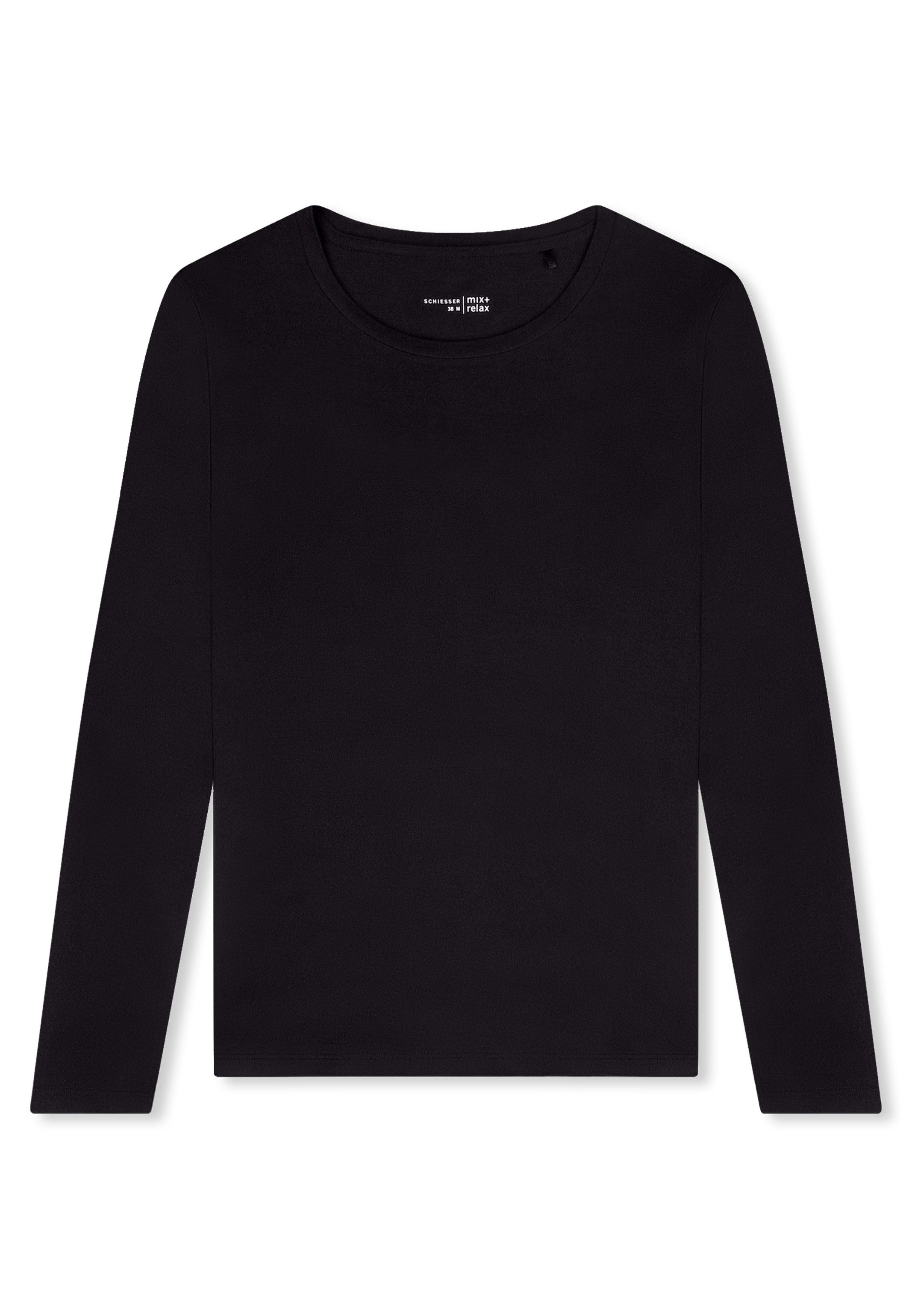 Schiesser Pyjamaoberteil Mix & Relax (1-tlg) Schlafanzug Oberteil - Blickdicht - Elastisches Material für Komfort