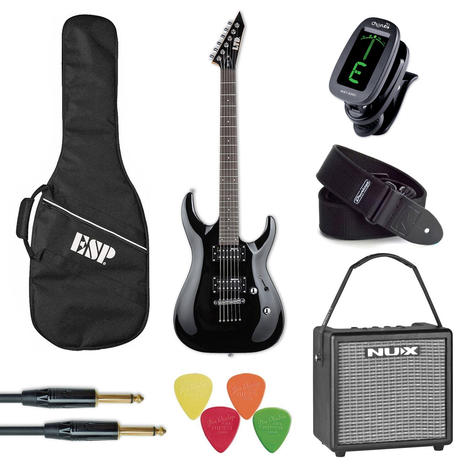ESP E-Gitarre ESP LTD MH-10 Kit E-Gitarre Komplett-Set, Mit Zubehör-Set