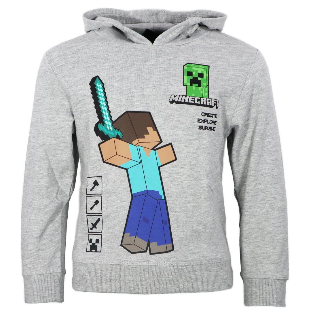 Minecraft Kapuzenpullover Minecraft 152 Gr. bis Hoodie 116 Kinder Pullover Steve Creeper