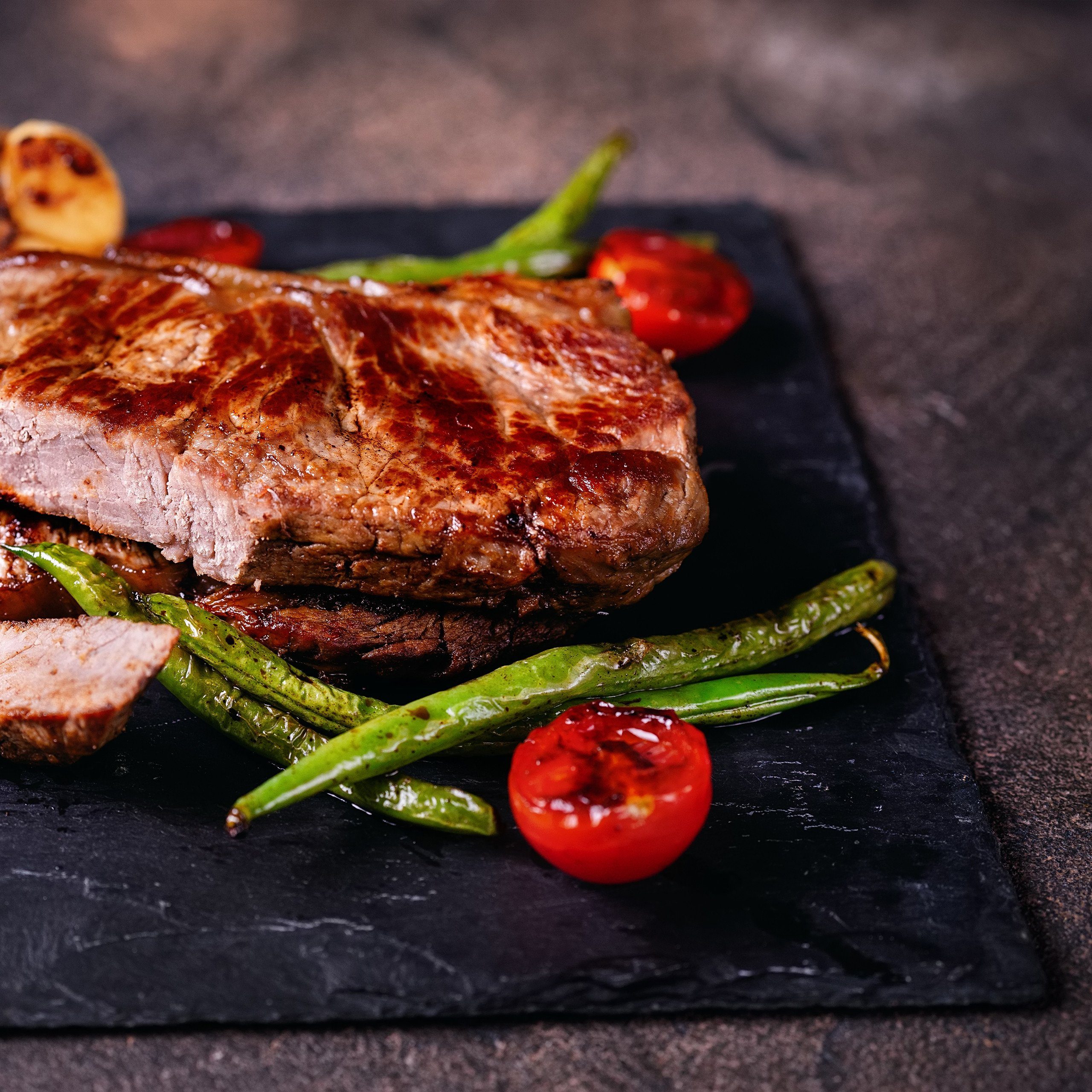 relaxdays Servierplatte Schieferplatte quadratisch 6er Set, Schiefer