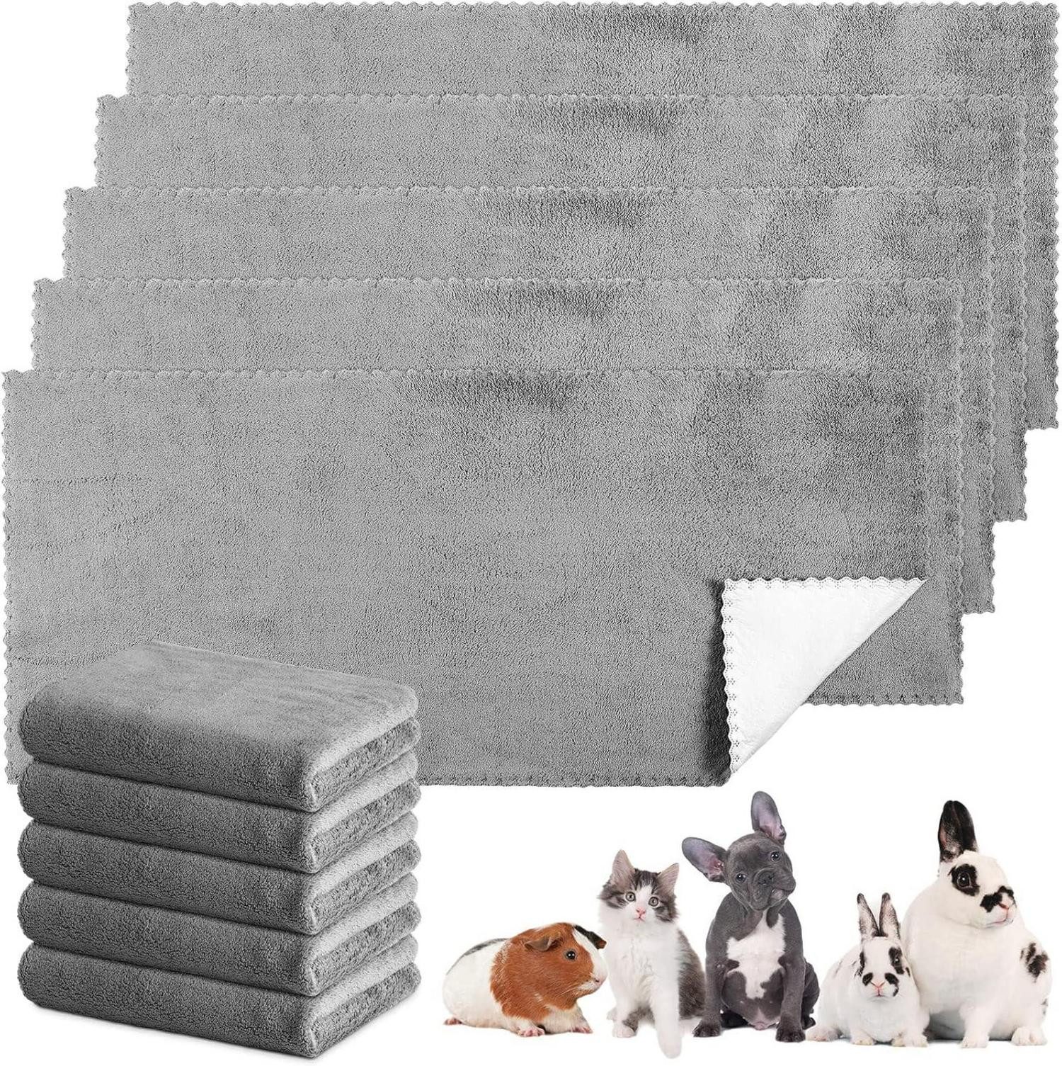 Kleintierkäfig Meerschweinchen Decken waschbar wasserdicht 10er Set saugfähig grau