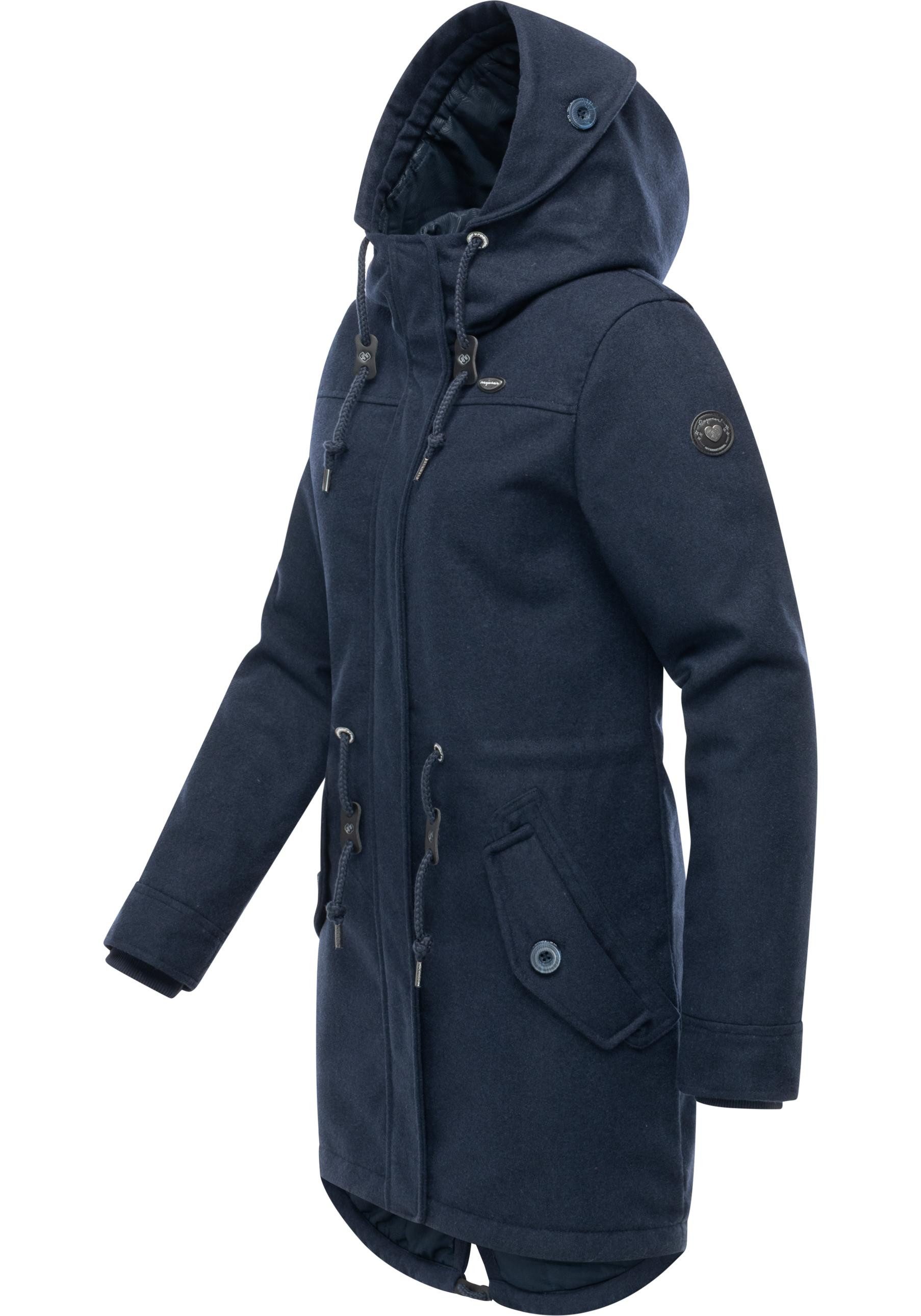 Ragwear Wintermantel Ellba Coat A YOUMODO Warmer Damen Winterparka mit großer Kapuze