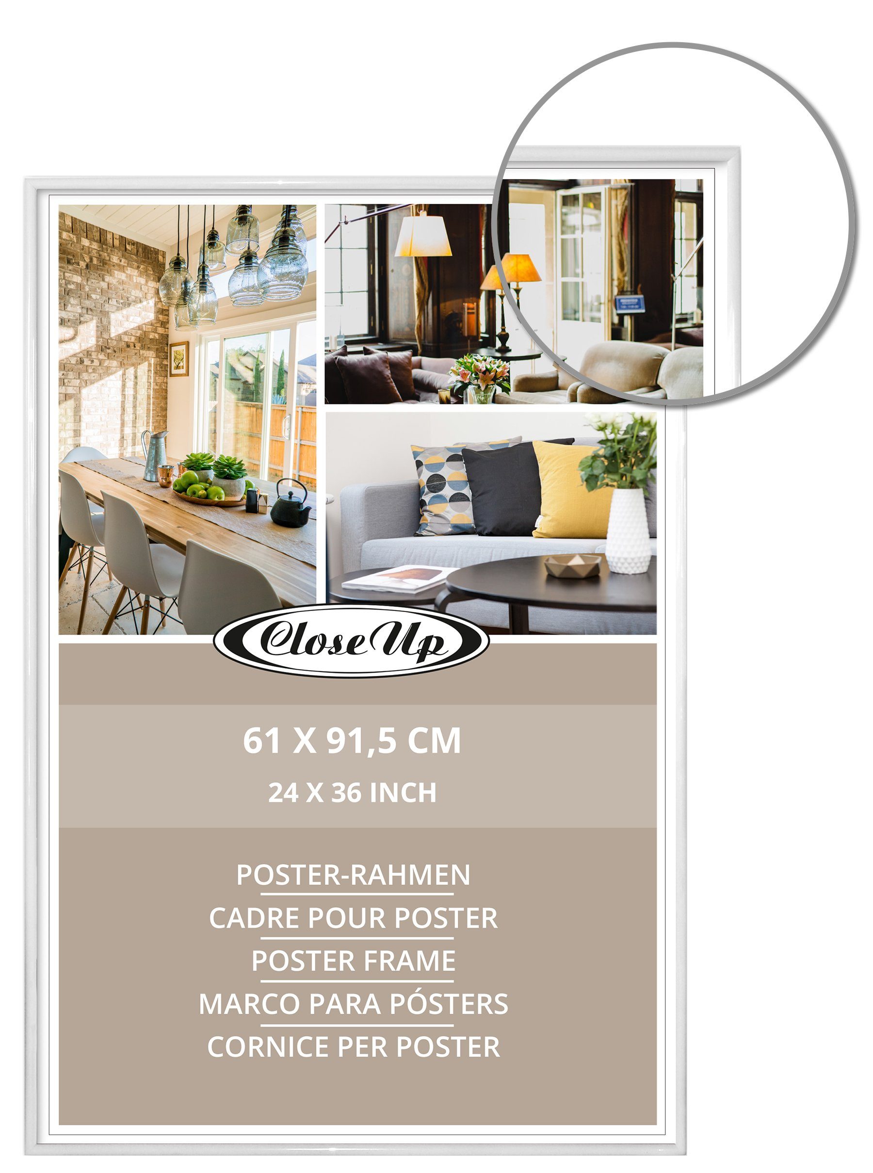 Close Up Bilderrahmen Posterrahmen 61 x 91,5cm Weiß, 3-er Set günstig online kaufen