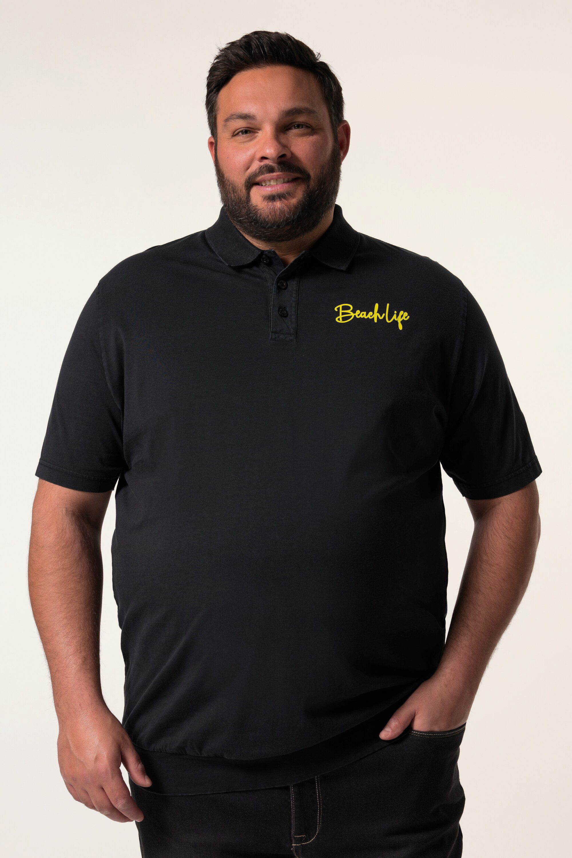 Poloshirt Poloshirt Halbarm Bauchfit Vintage Look