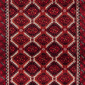 Hochflor-Läufer Belutsch Durchgemustert Rosso scuro 248 x 117 cm, morgenland, rechteckig, Höhe: 8 mm, Handgeknüpft