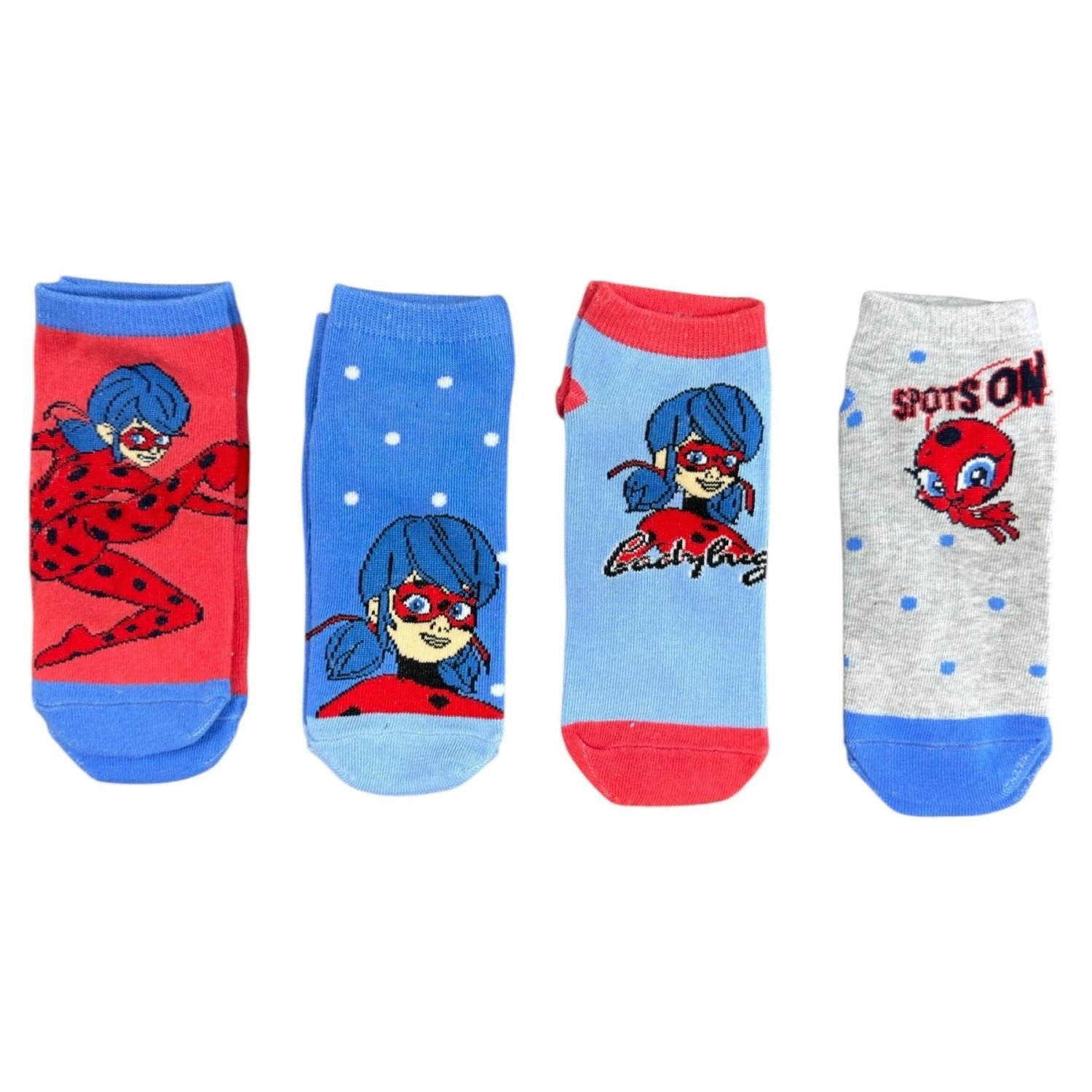 Lady Bug Socken MIRACULOUS 4er Pack Kinder Socken Strümpfe Mädchen Gr. 31-34