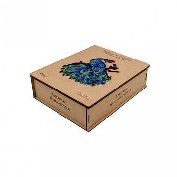Philos Spiel, Artefakt Holzpuzzle 2 in 1 Pfau - 132 Teile - in Holzbox