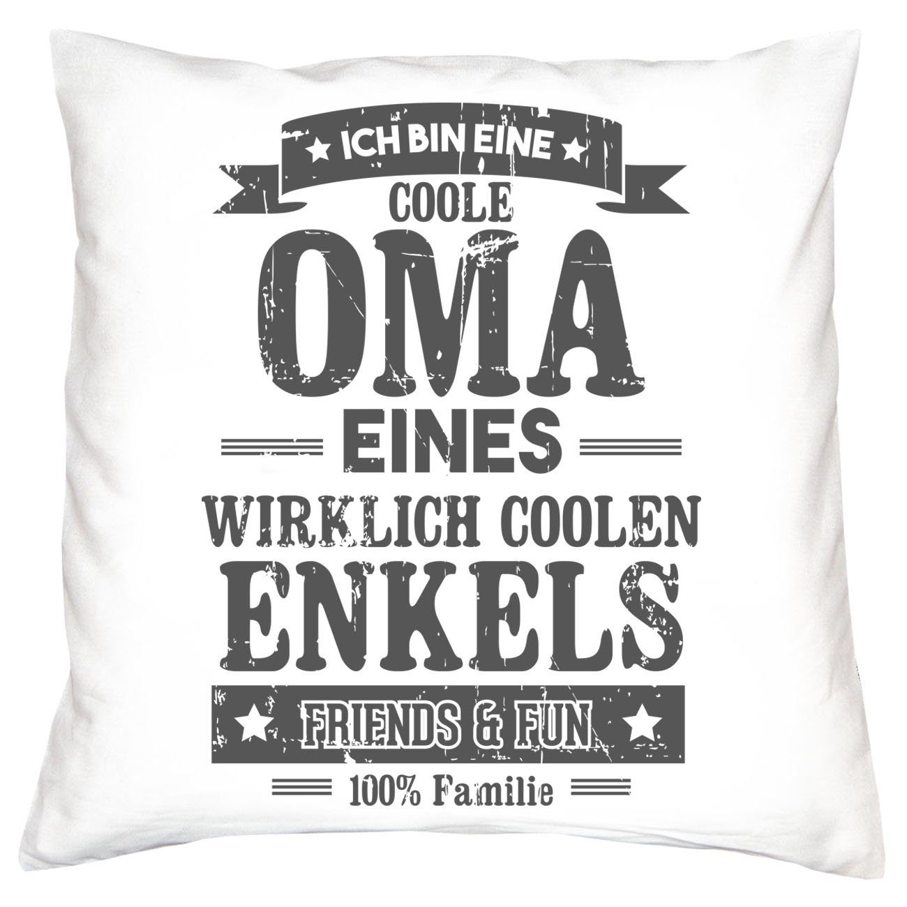 Weihnachten & Coole Soreso® eines Enkels Kissen weiss Urkunde, Oma Geschenk Dekokissen Muttertag Geburstag