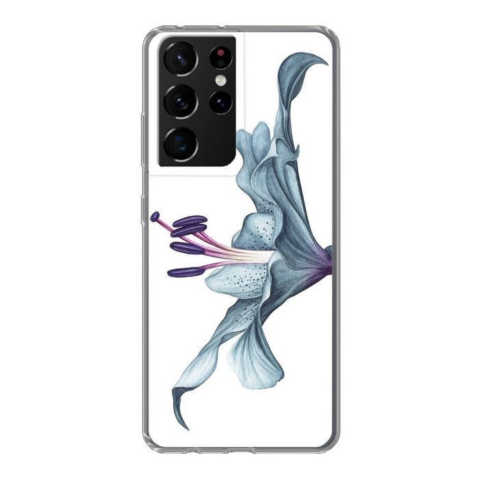 MuchoWow Handyhülle Blumen - Aquarell - Lilie Phone Case Handyhülle Samsung Galaxy S21 Ultra Silikon Schutzhülle