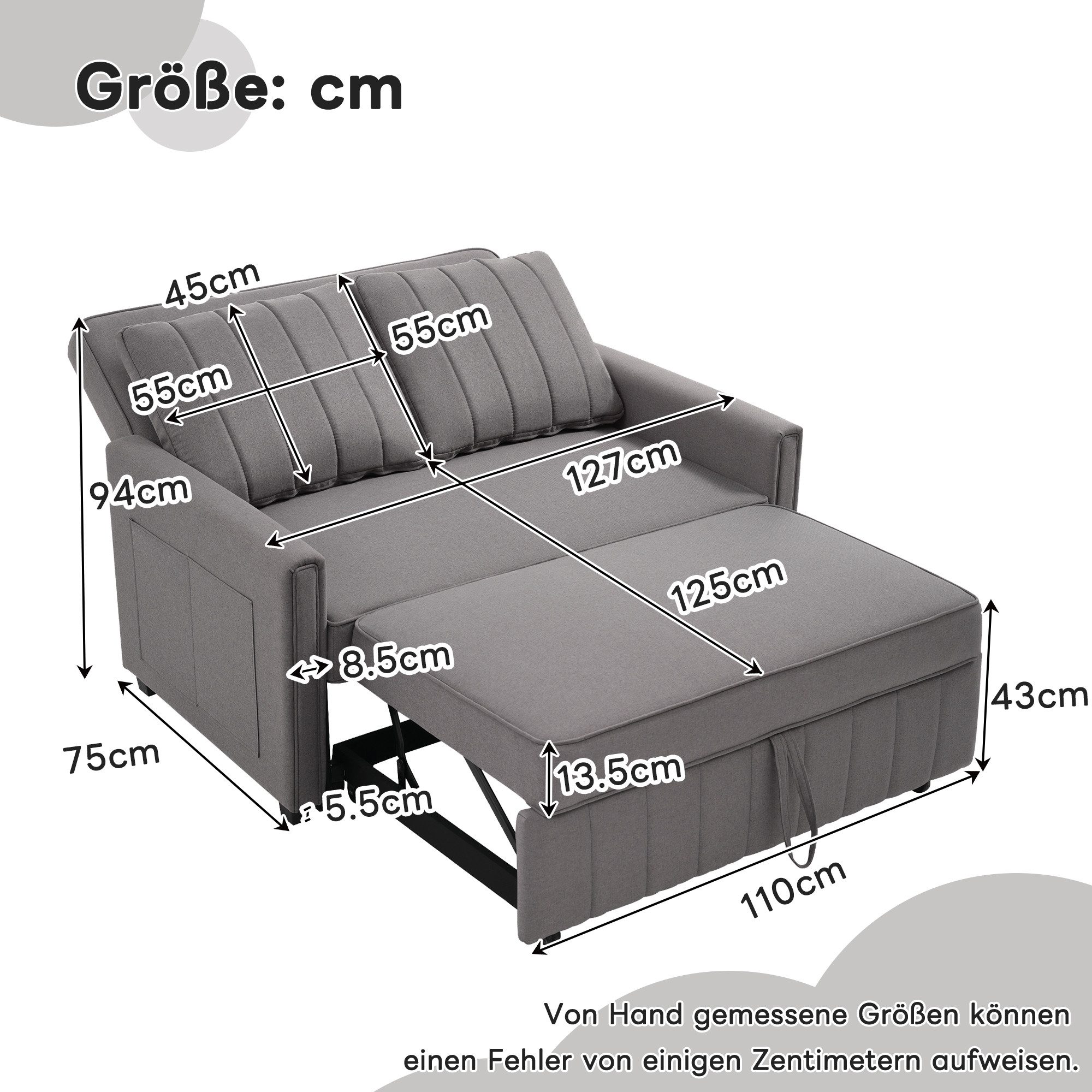 Ulife Schlafsofa Multifunktionales Klappsofabett, Polstersofa, Schlafcouch, günstig online kaufen