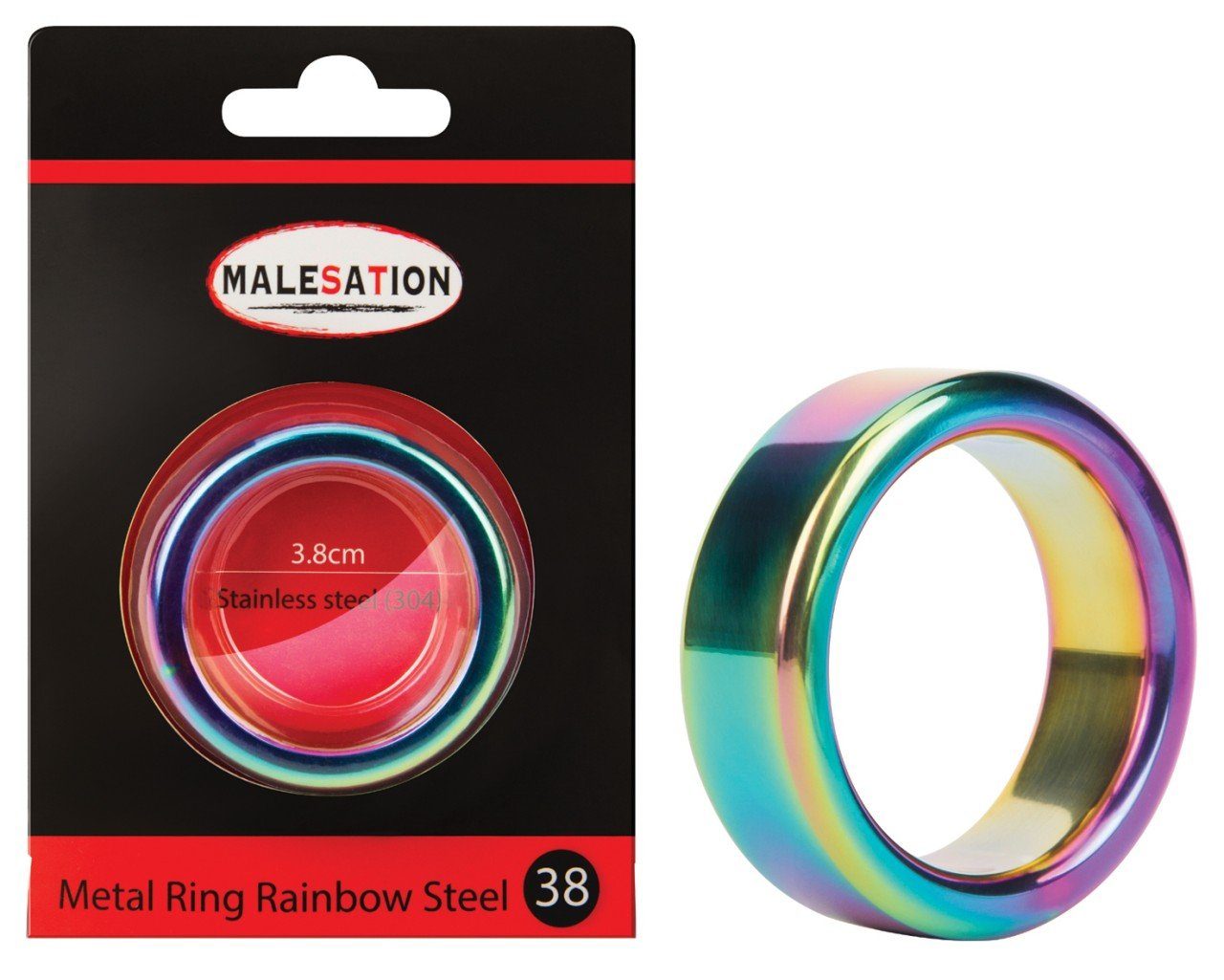 Malesation Penisring MALESATION Metal Ring Rainbow Steel - (38,44,48)