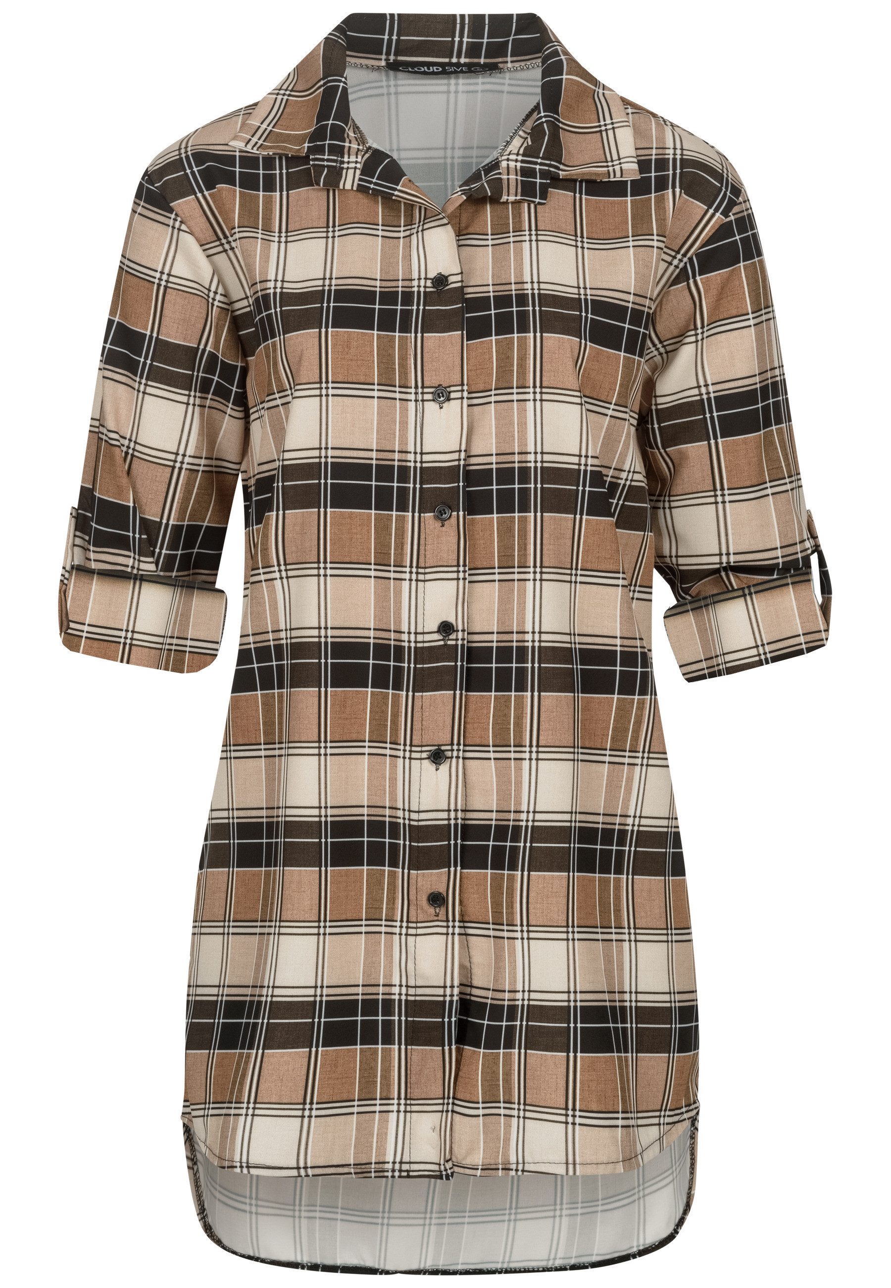 CLOUD 5IVE Klassische Bluse CLOUD 5IVE Turn Up 3/4 Arm Bluse kariert small