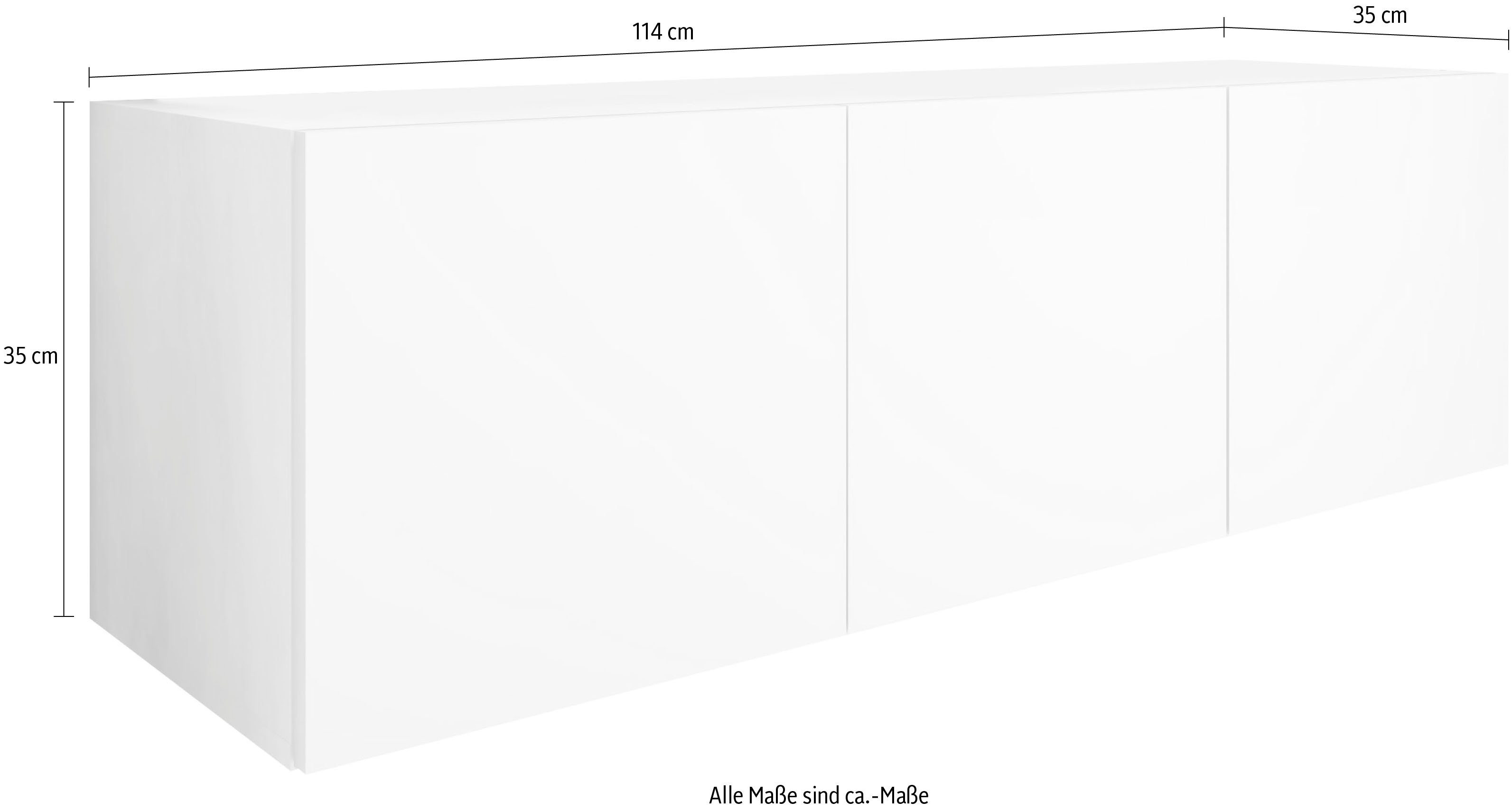 borchardt Möbel Lowboard Vaasa, Konsole, Hängeschrank mit 3 Türen, Breite 114 cm, nur hängend