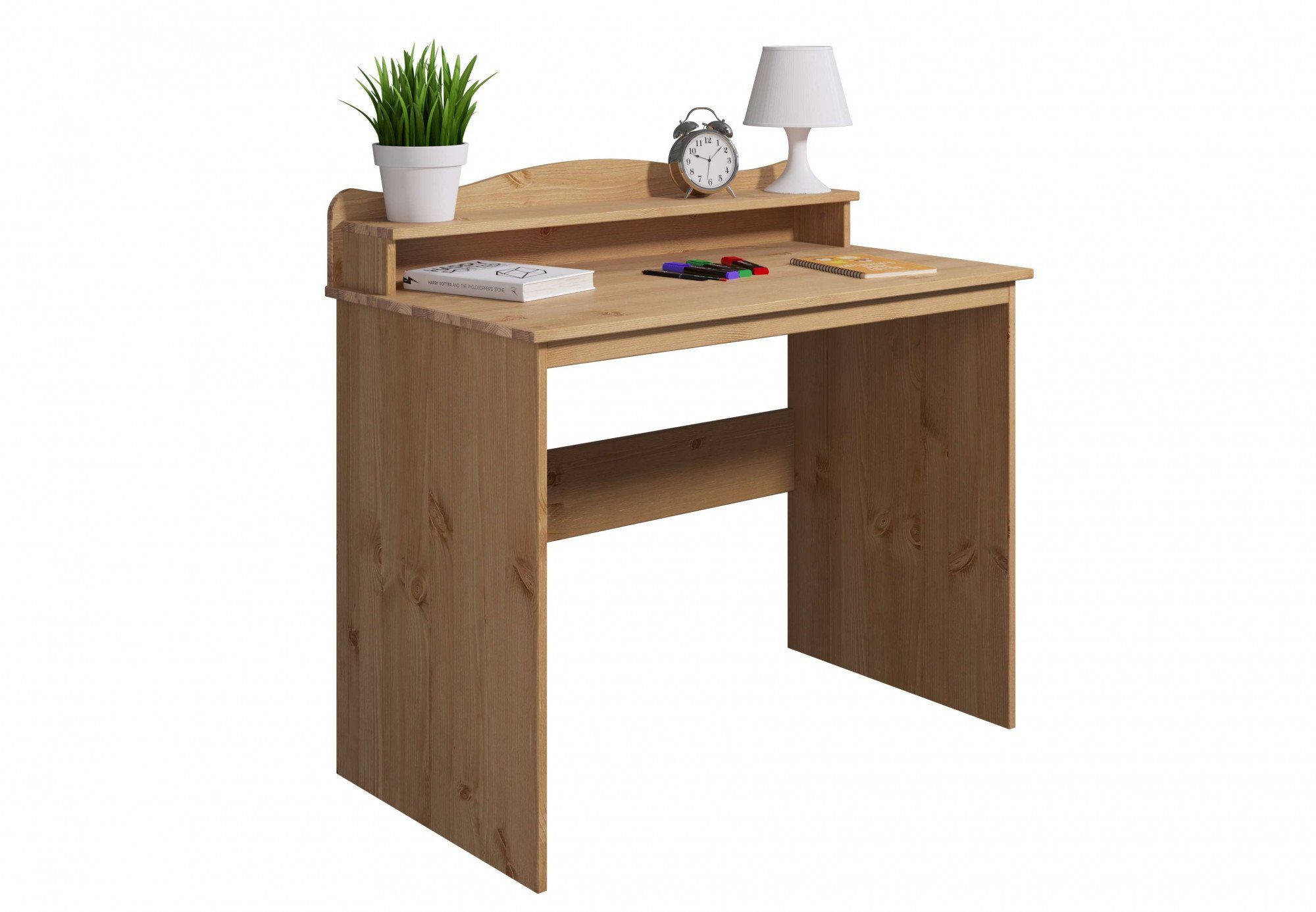 affaire Lesve, natur | Schreibtischaufsatz natur Kiefer, Schreibtisch aus massiver mit Home natur |