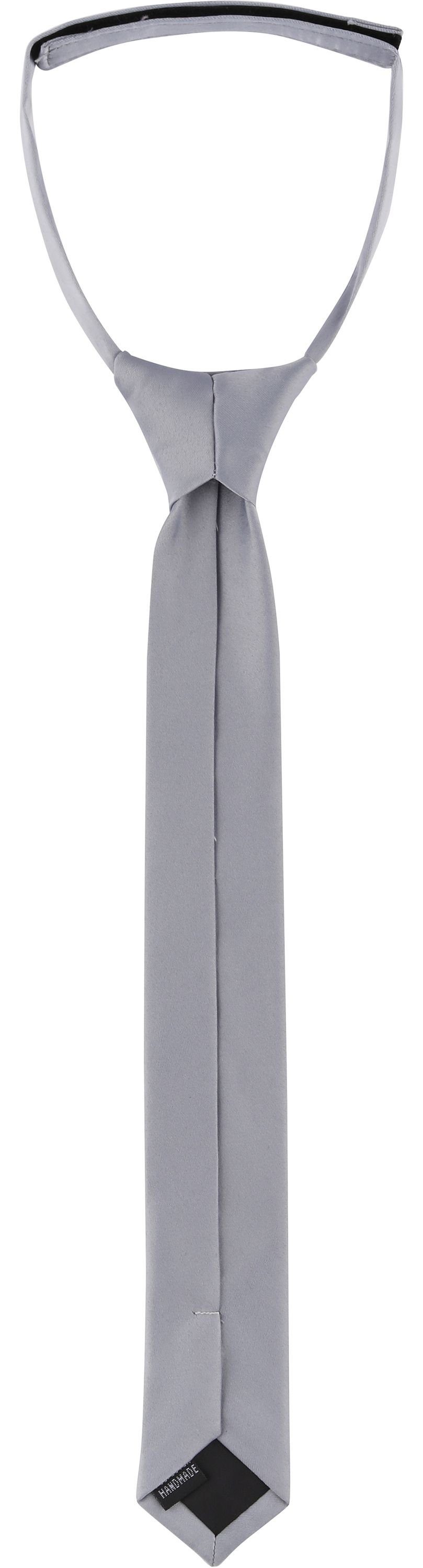 4cm) 1-St) Silber Krawatte (31cm Kinder x Jungen Krawatte KJ (Set, Ladeheid