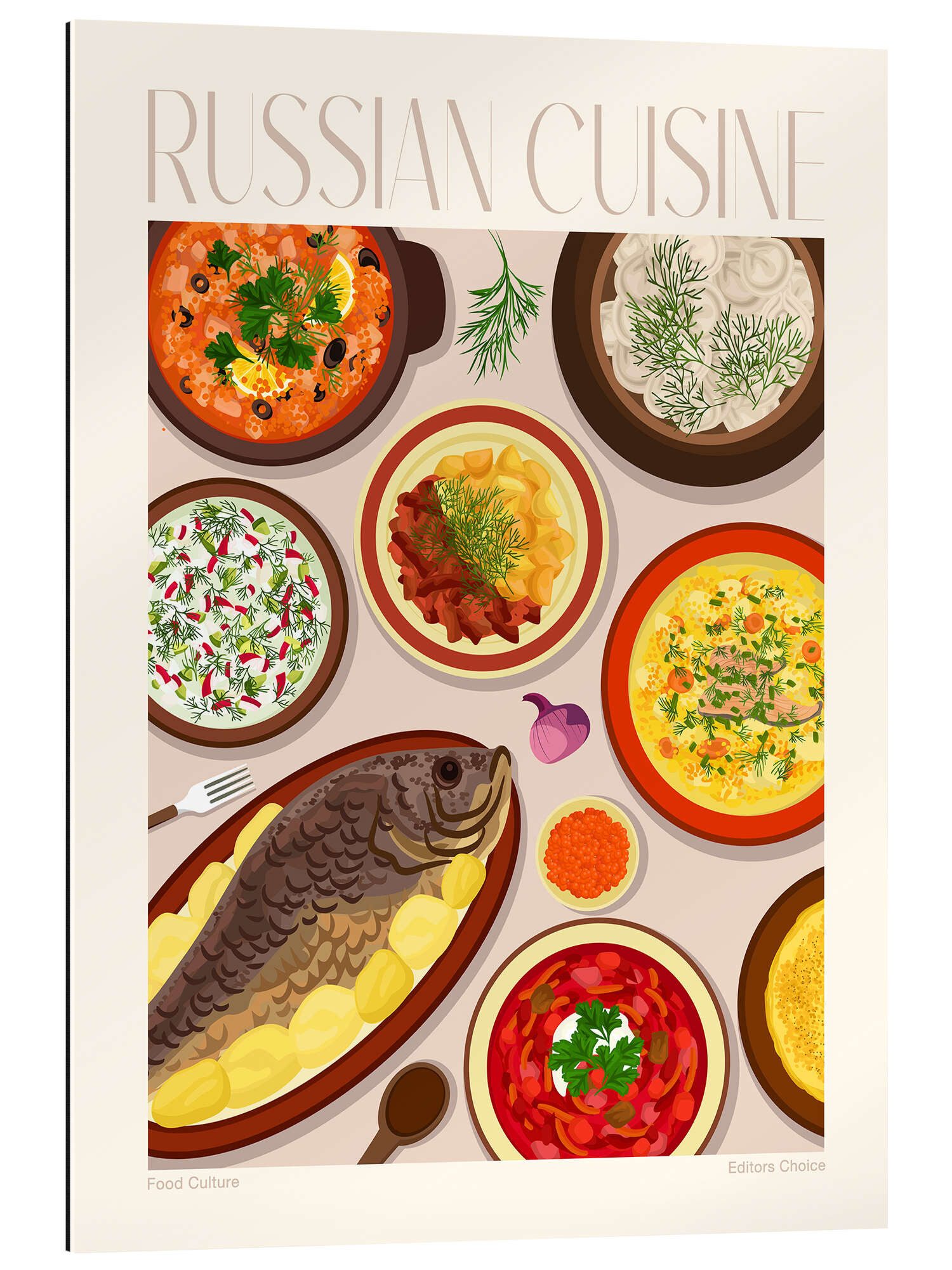 Posterlounge Wandbild Traditional Food - Russian Cuisine, Editors Choice, erhältlich als Poster, Leinwandbild, Wandsticker oder Acrylglasbild