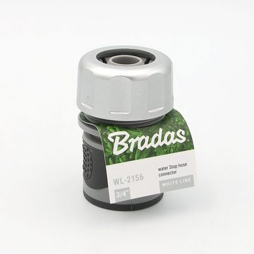 Bradas Schlauchadapter PVC Schlauchstück 3/4" 19mm Schlauch Comfort Wasserstop Steckkupplung