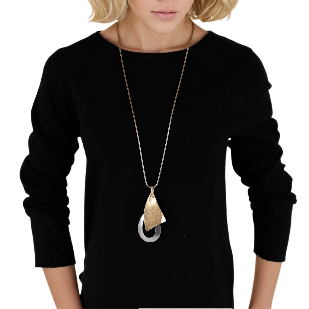 MIRROSI Lange Kette Damen Halskette mit elegantem Anhänger aus Metall ca.90 günstig online kaufen