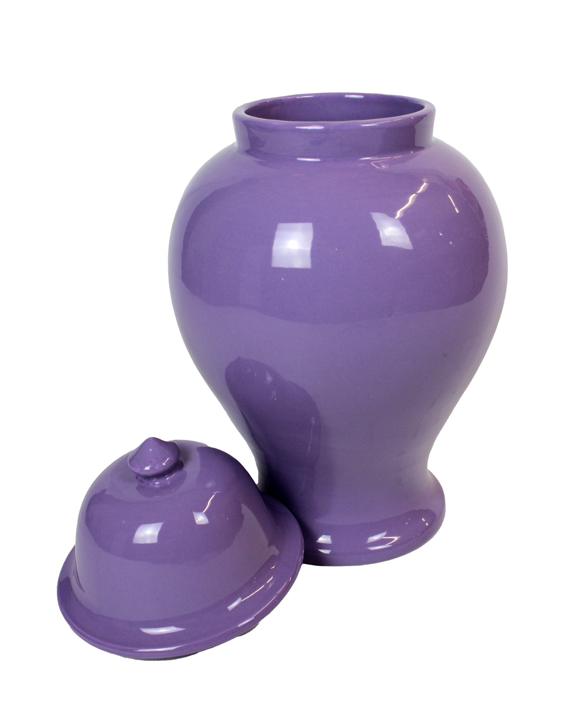Keramikvase aus Dekovase Deckel lila Keramik Keramikvase Tempelvase Deckel), mit mit aus Signature Keramik 1 Home Italien Handgefertigte Collection Stück, (1