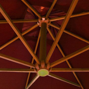 furnicato Sonnenschirm Ampelschirm mit Mast Terracotta-Rot 3x3 m Massivholz Tanne