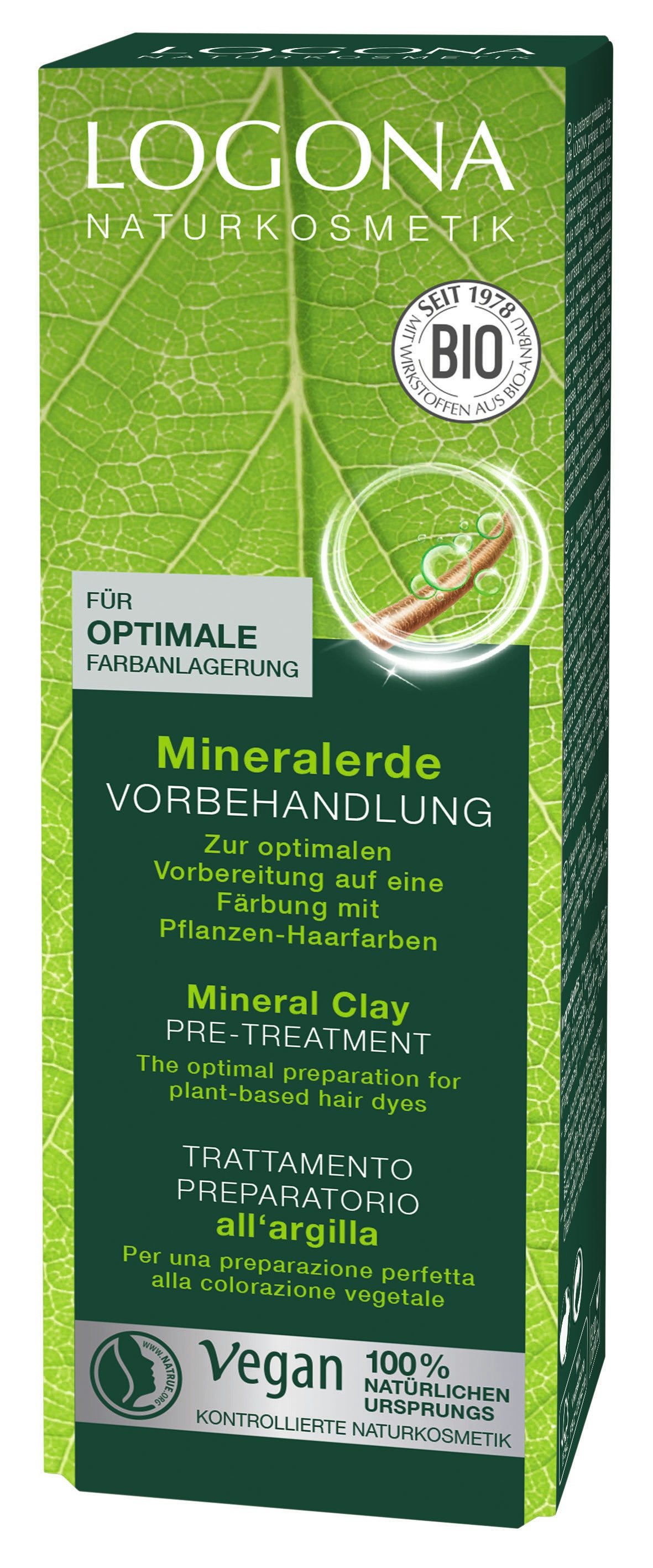 LOGONA Coloration VORBEHANDLUNG MINERALERDE, mit Creme-Textur, für trockenes oder feuchtes Haar