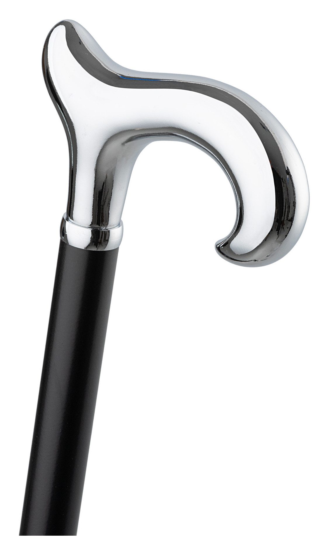 Stockshop Gehstock Gehstock CLASSIC, Derbygriff verchromt, Stock schwarz Leichtmetall, h