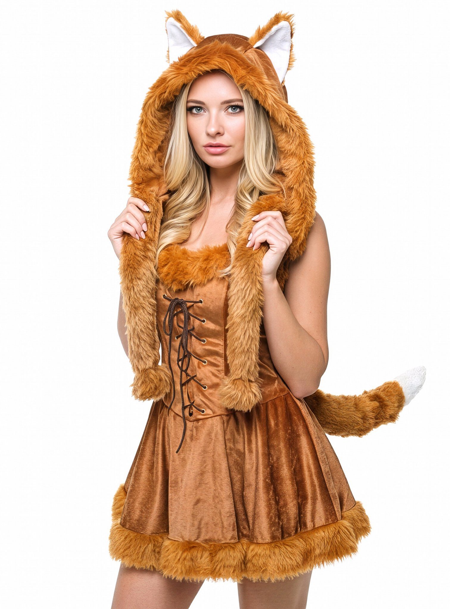 Maskworld Kostüm Foxy Lady, Verführerisches Fuchs Kostüm für Damen