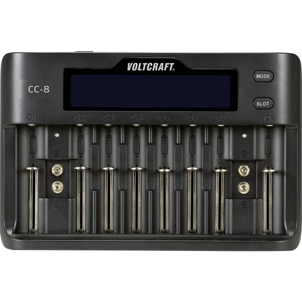VOLTCRAFT Rundzellen-Ladegerät A VC-10882815 Rundzellen-Lader (Einzelschachtüberwachung, Akkuerkennung, Akku-Defekt Erkennung)