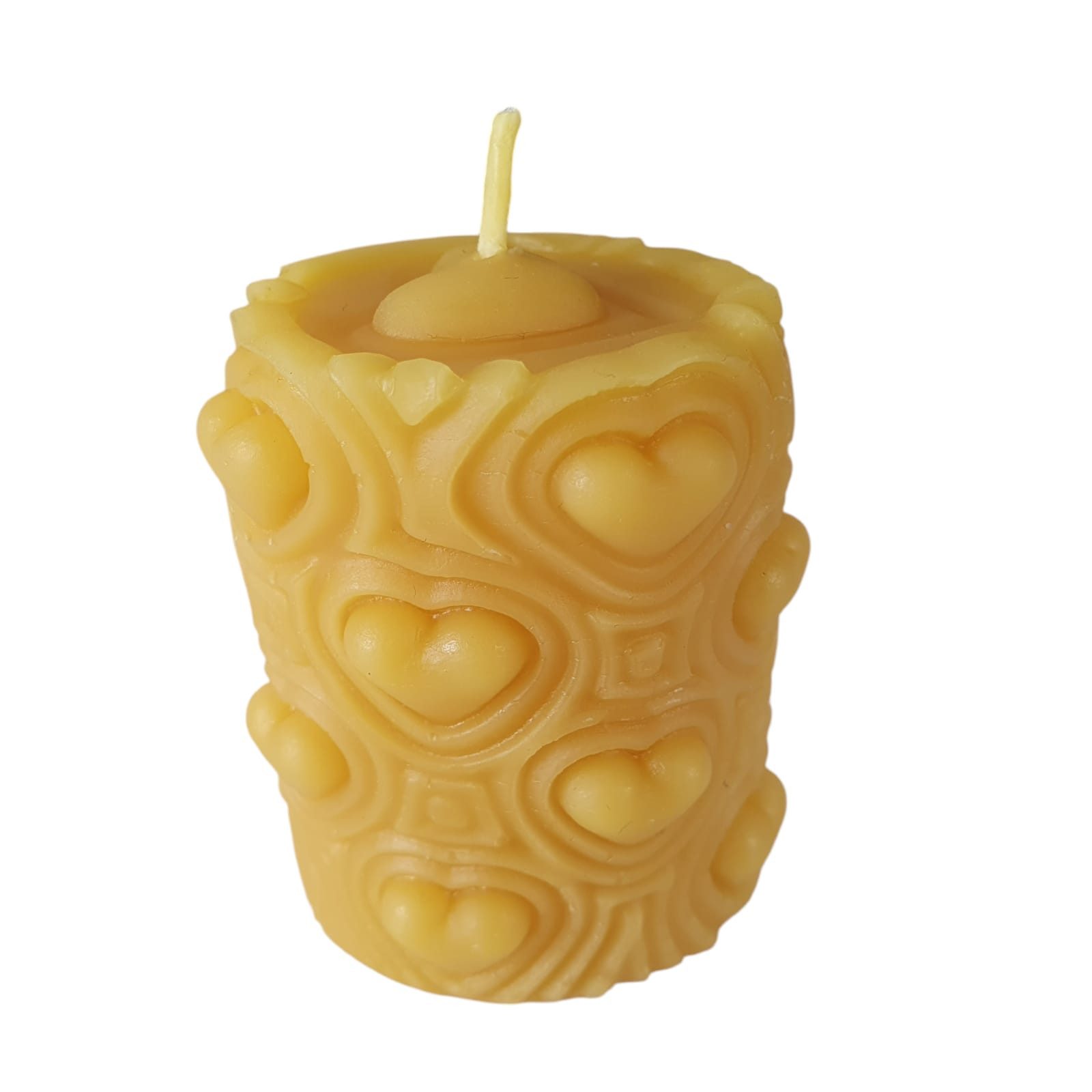 Aspinaworld Stumpenkerze Bienenwachskerze - kerze mit Herzen 7 cm - Bienenw günstig online kaufen