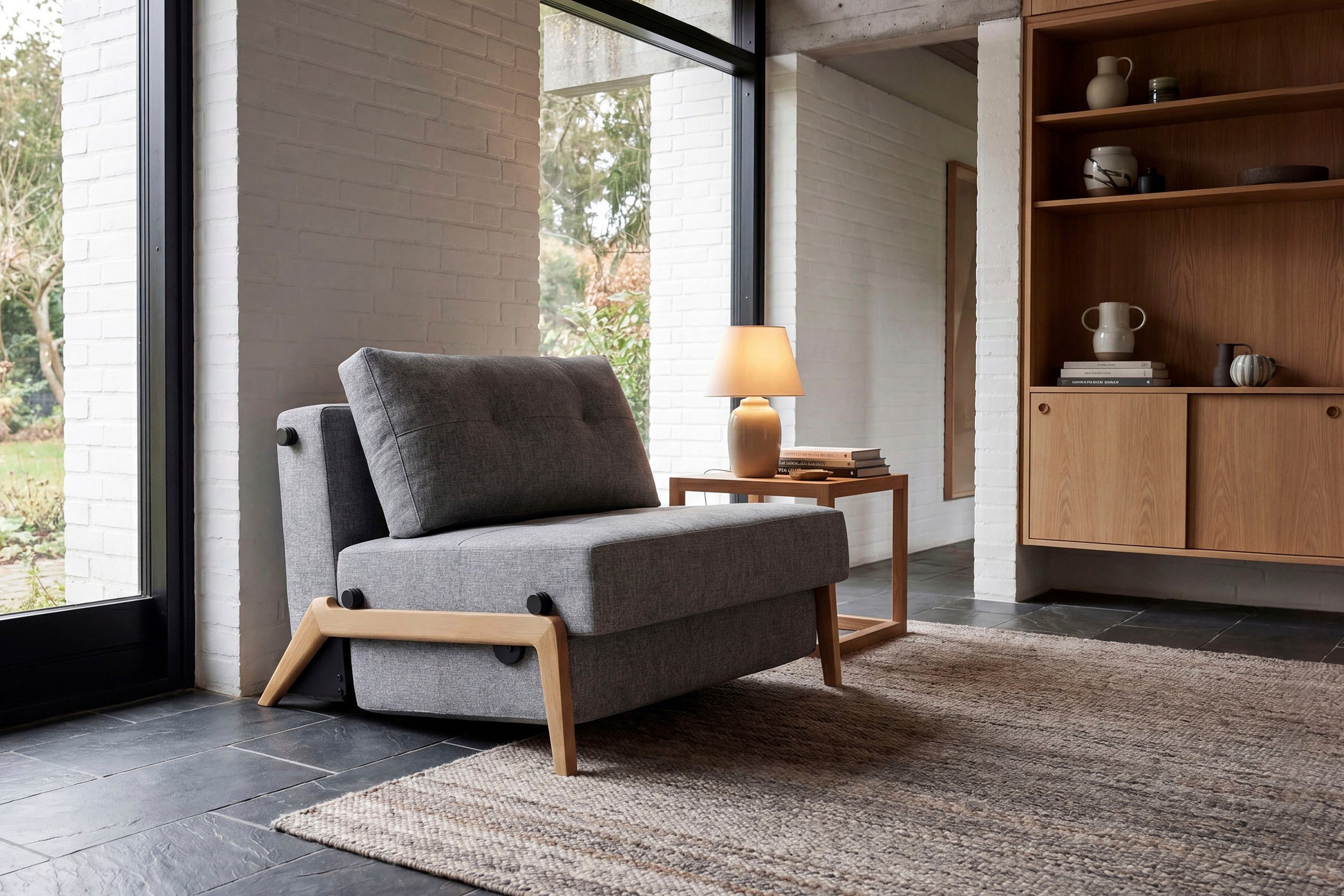 INNOVATION LIVING ™ Sessel CUBED Schlafsessel, Füße Eiche, Breite 98cm, hoher Sitzkomfort