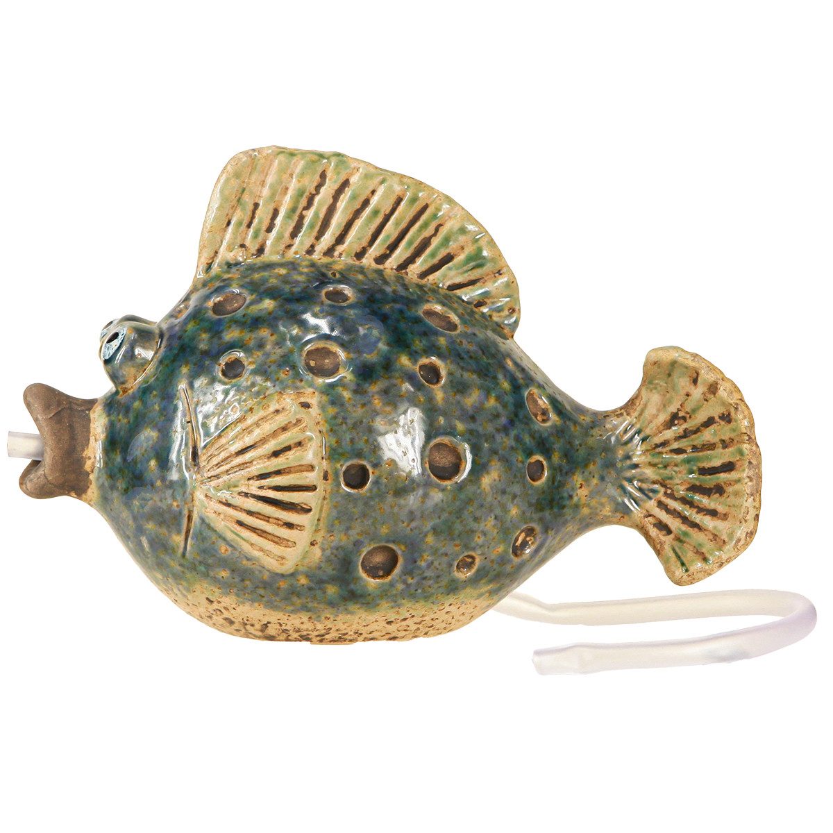 Viana Dekofigur Keramik Fisch Wasserspeier Blau günstig online kaufen