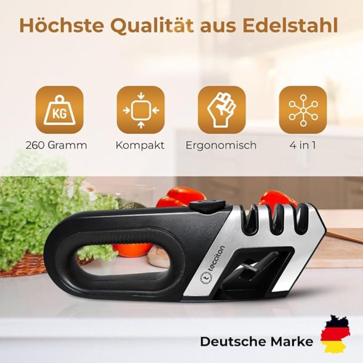 COFI 1453 Messerschärfer 4-in-1 mit ergonomischem Griff, ergonomischer Griff, 4in1 Messerschärfer, einstellbarer Schleifwinkel – Bild 2 von 5