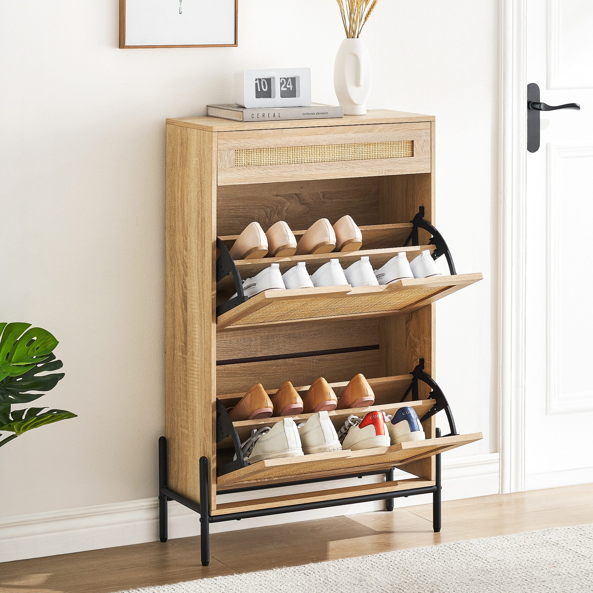 GarveeMore Schuhschrank Schuhschrank aus Rattan mit günstig online kaufen