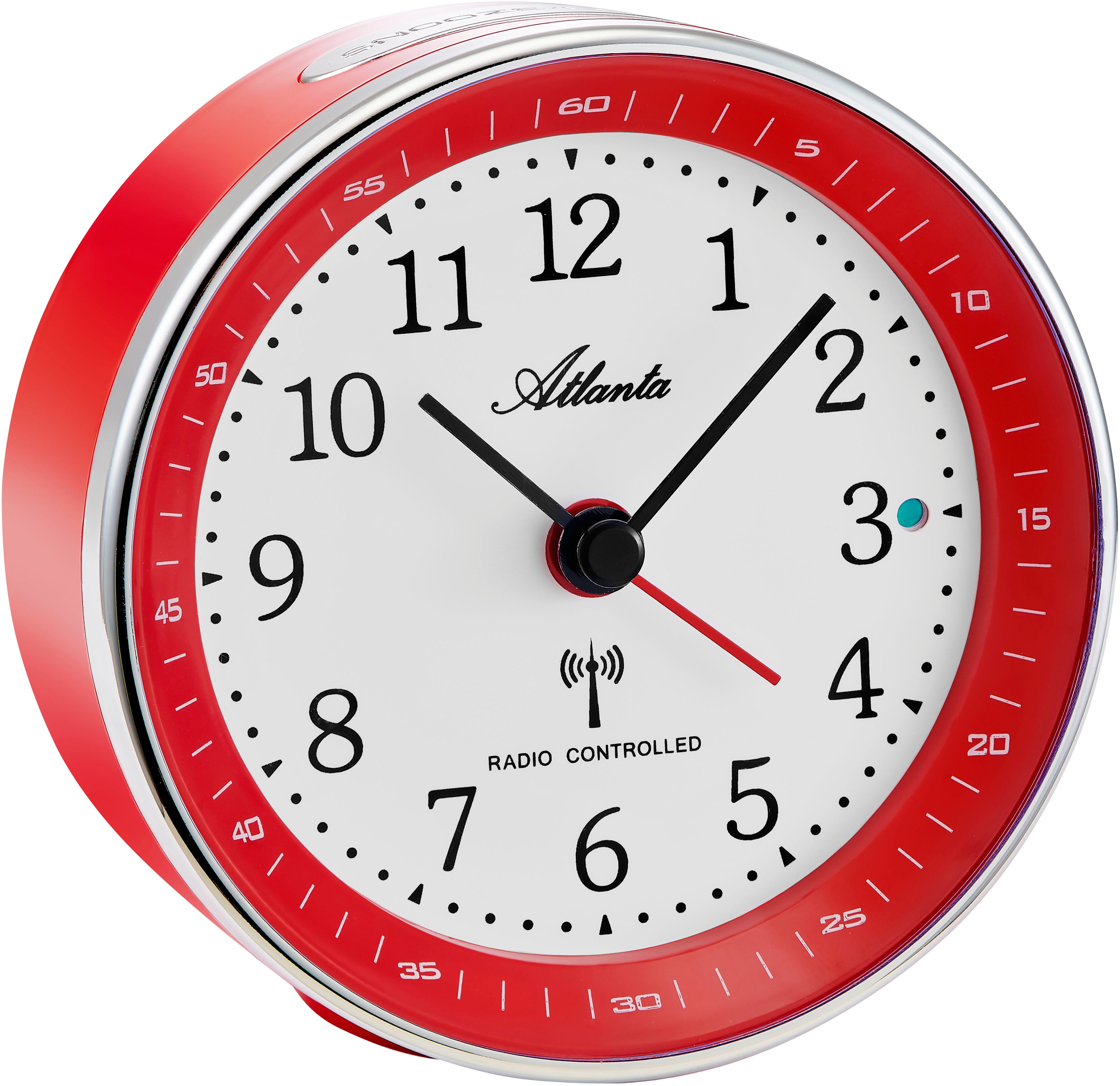 Atlanta Funkwecker ideal für Reisen, Geschenkidee, Beleuchtung, Weckwiederholung, analog