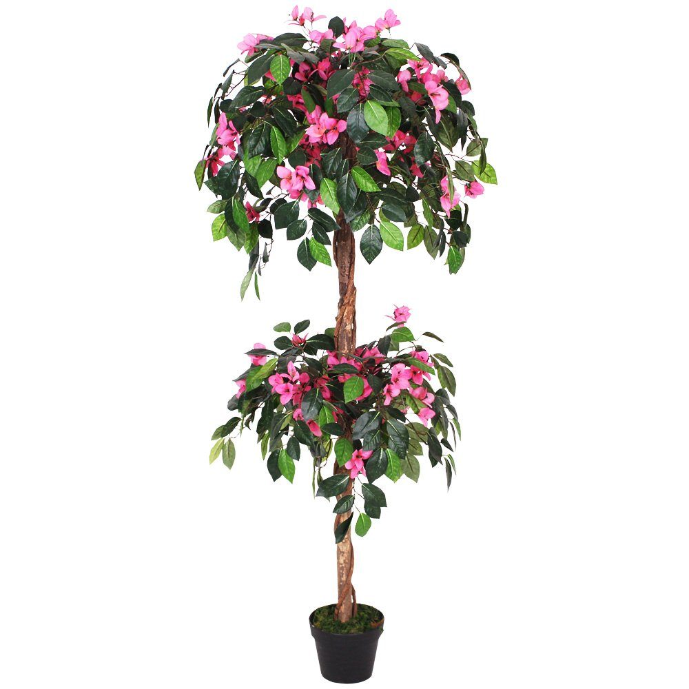 Kunstbaum Kunstpflanze Drillingsblume 140cm Decovego, Künstlich Kunstpflanze Decovego Bougainvillea